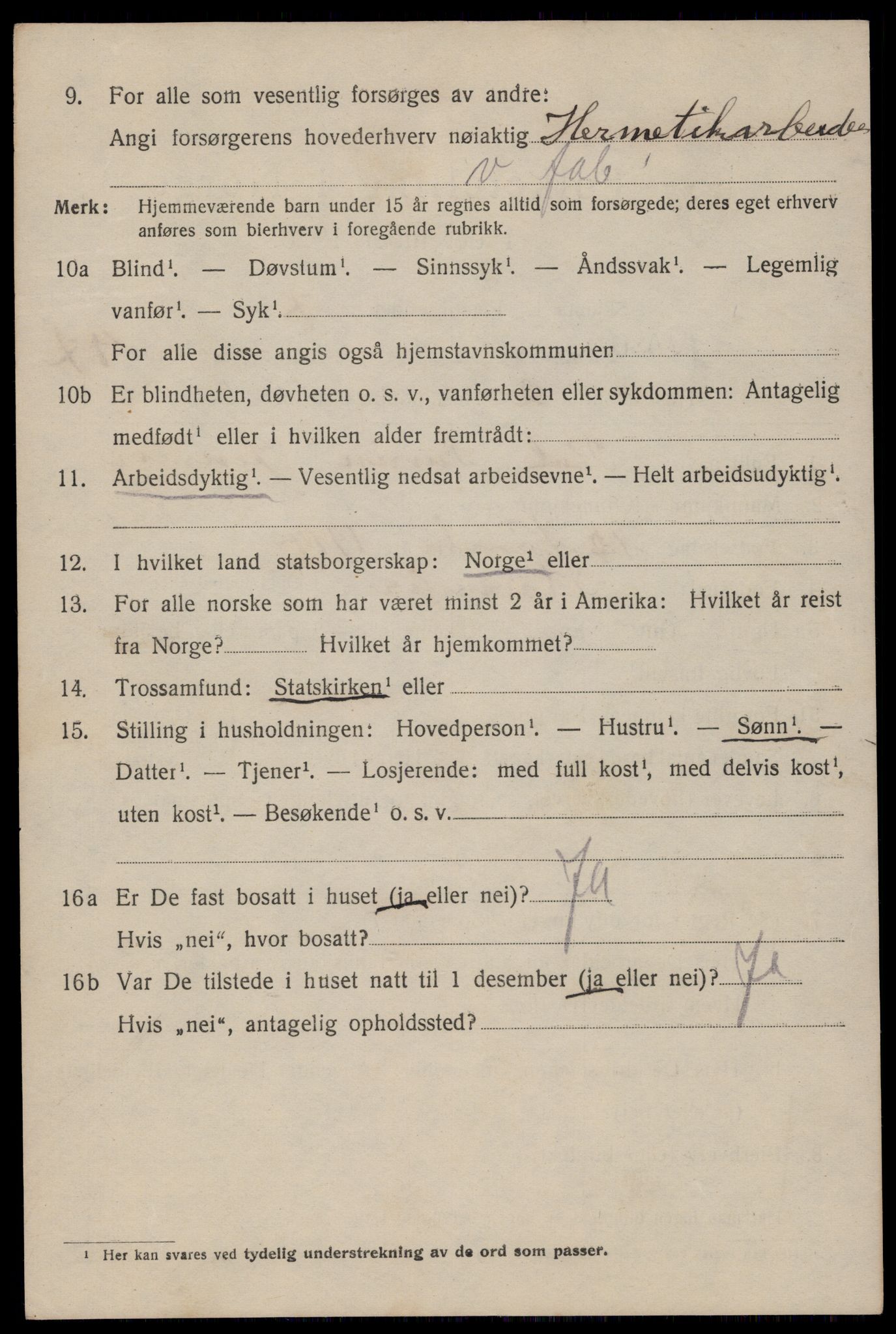 SAST, 1920 census for Stavanger, 1920, p. 113991