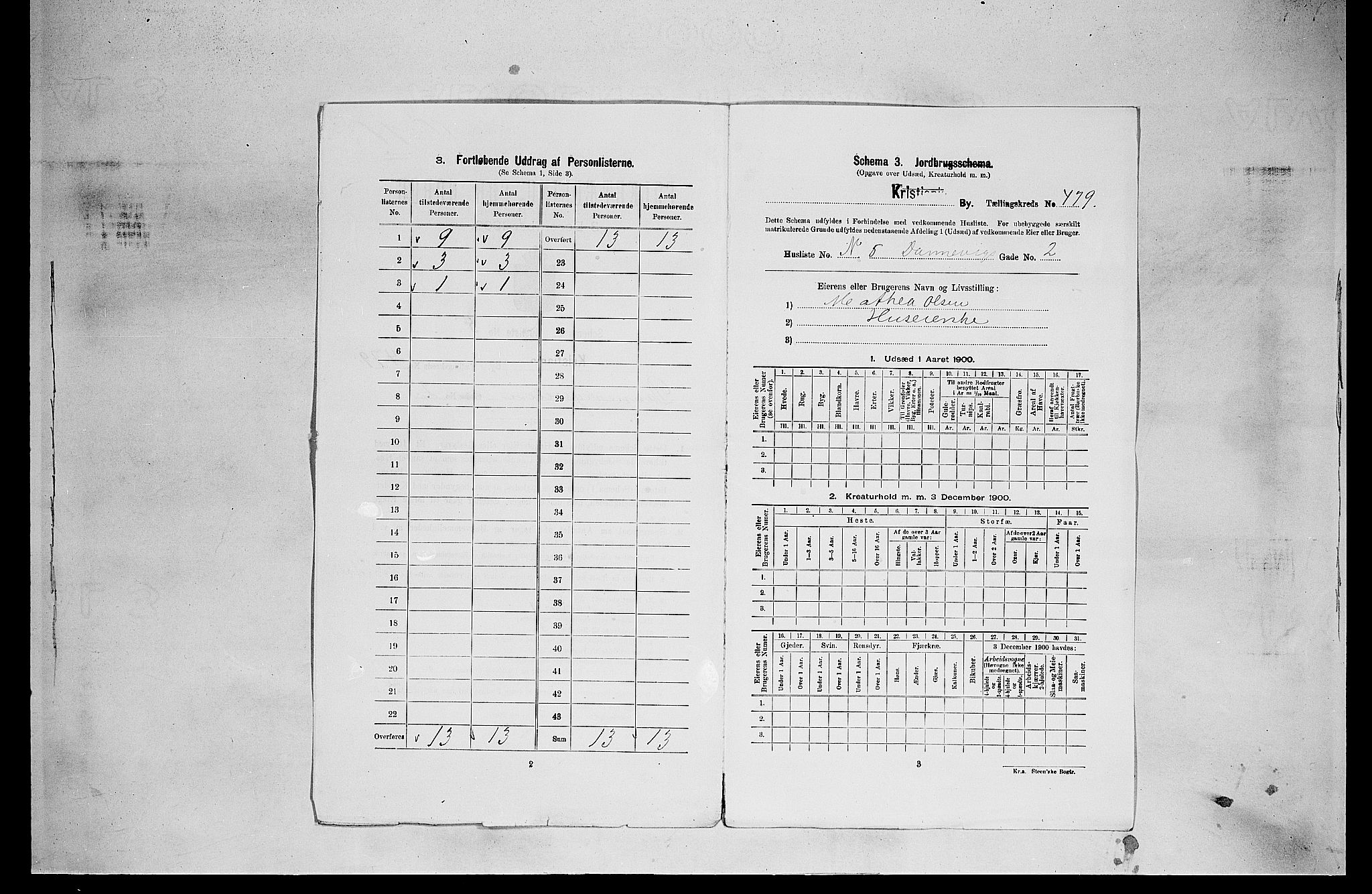 SAO, 1900 census for Kristiania, 1900, p. 15390