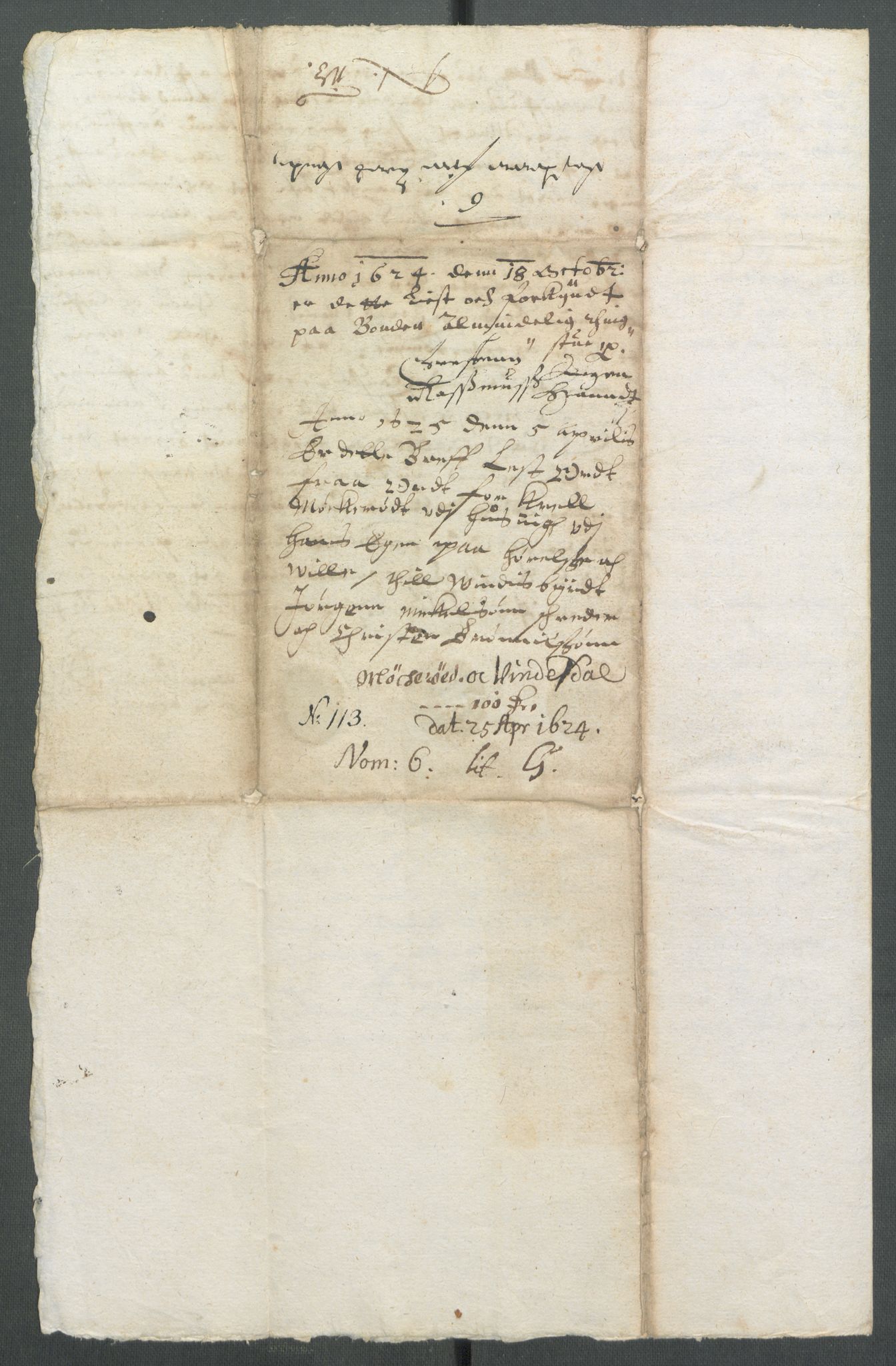 Riksarkivets diplomsamling, RA/EA-5965/F02/L0133: Dokumenter, 1624, p. 51