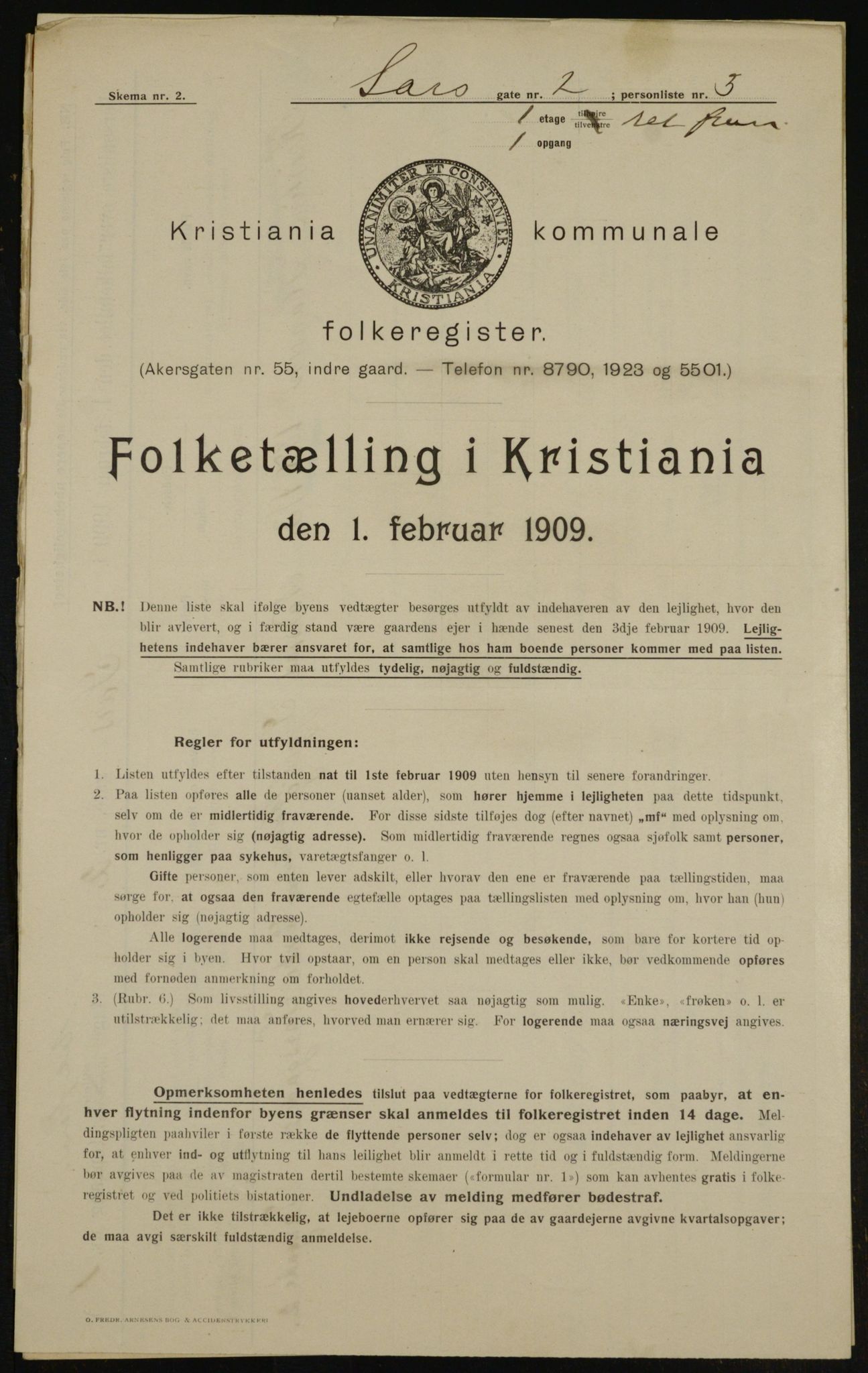 OBA, Municipal Census 1909 for Kristiania, 1909, p. 81150