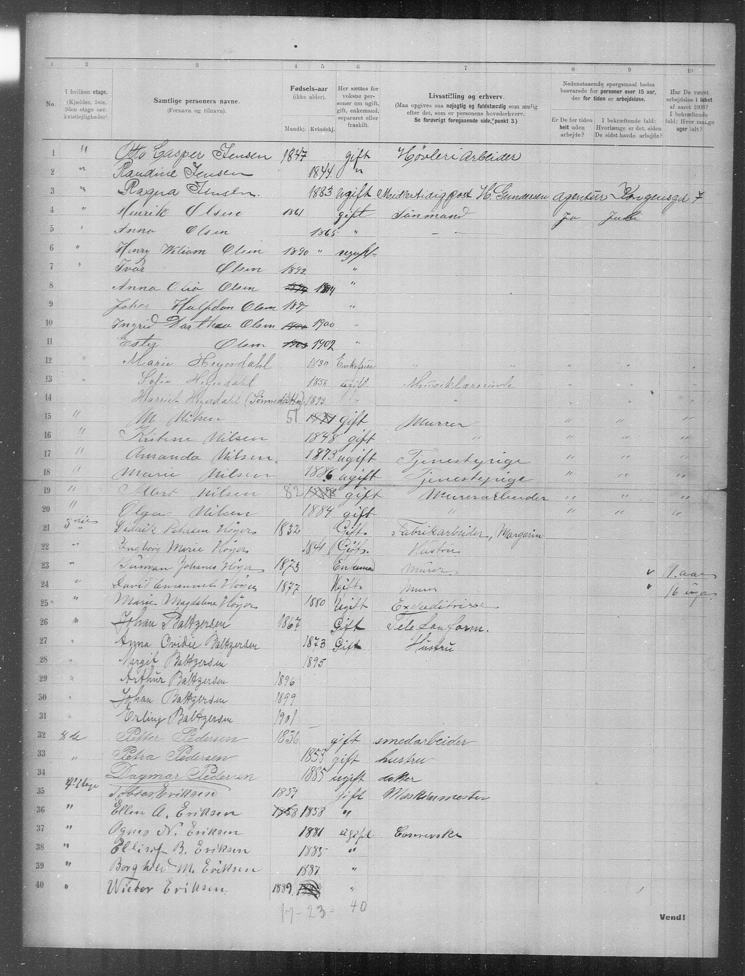 OBA, Municipal Census 1903 for Kristiania, 1903, p. 13258