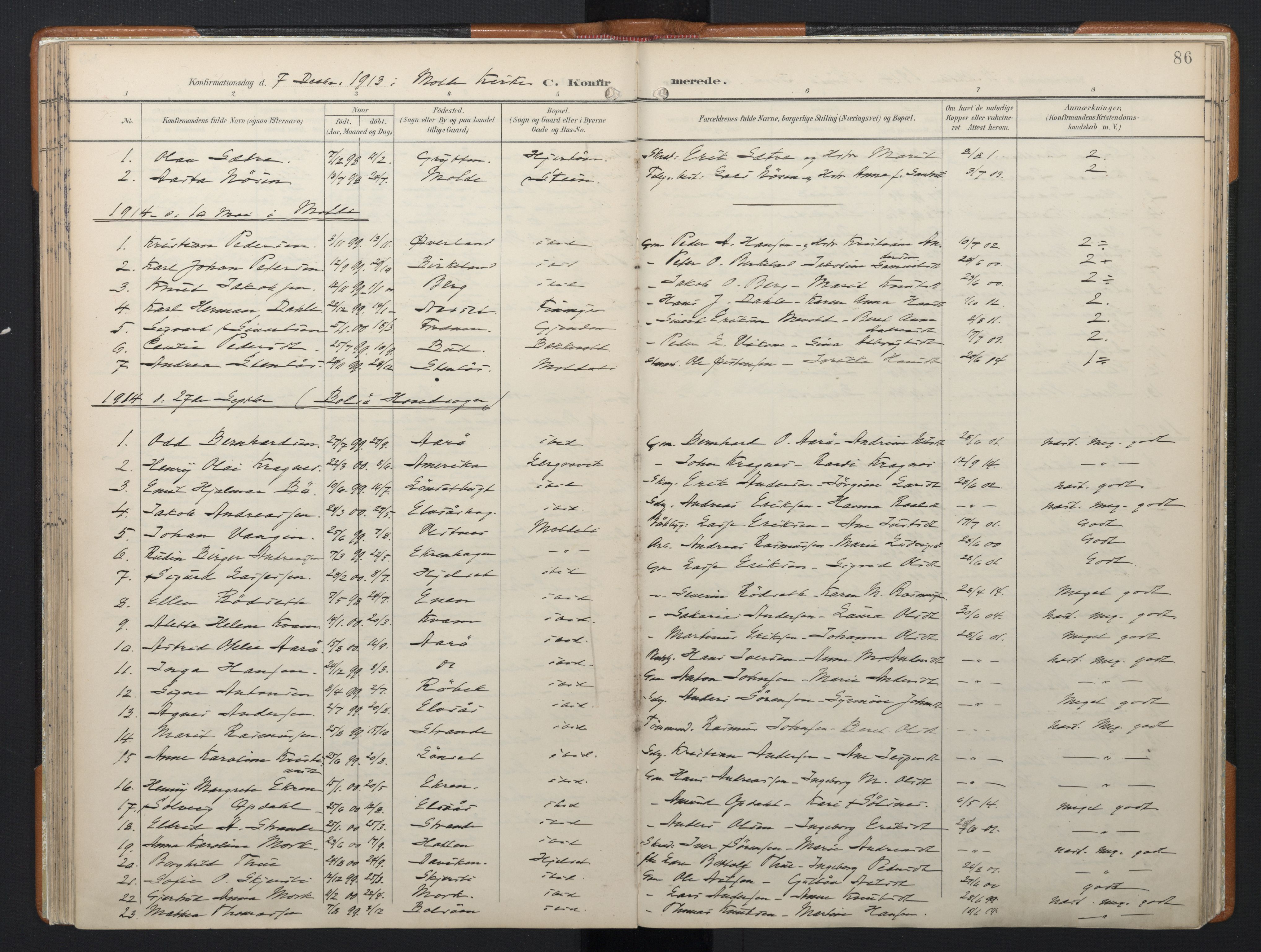 Ministerialprotokoller, klokkerbøker og fødselsregistre - Møre og Romsdal, AV/SAT-A-1454/556/L0676: Parish register (official) no. 556A01, 1899-1966, p. 86