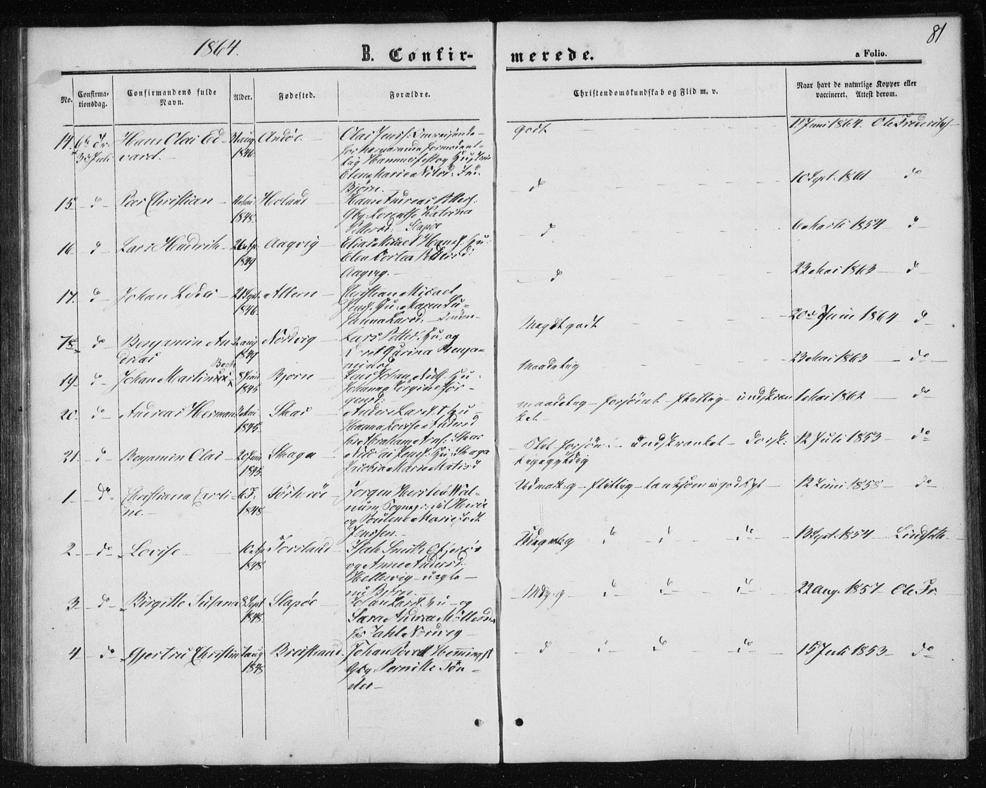 Ministerialprotokoller, klokkerbøker og fødselsregistre - Nordland, SAT/A-1459/834/L0505: Parish register (official) no. 834A03, 1862-1871, p. 81