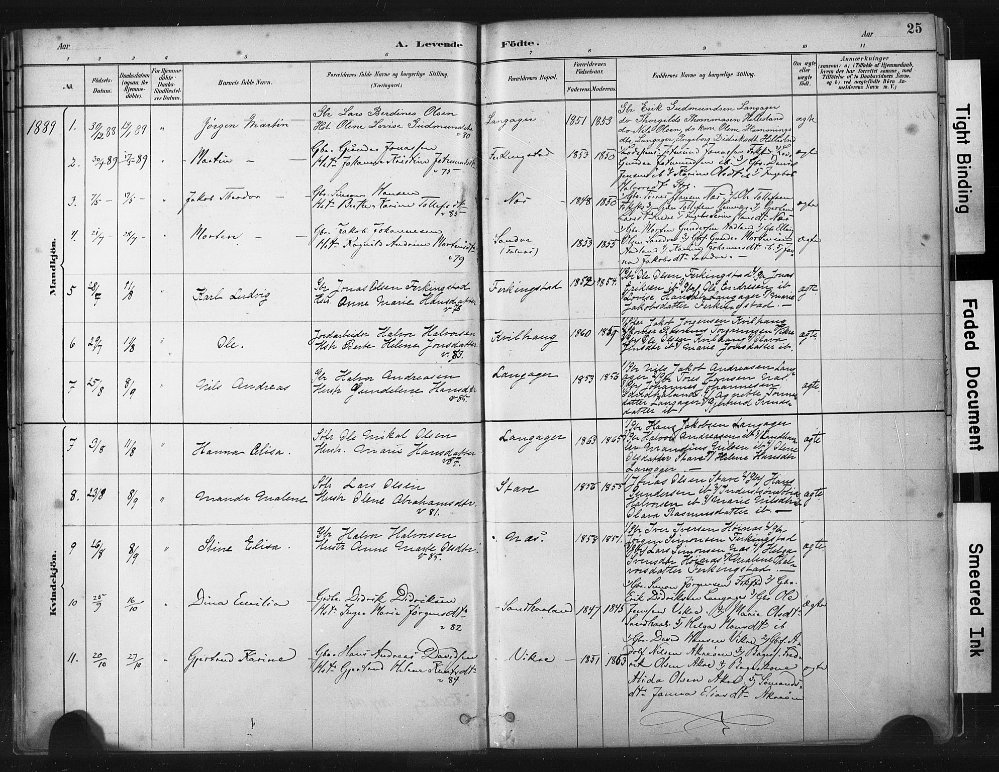 Skudenes sokneprestkontor, SAST/A -101849/H/Ha/Haa/L0010: Parish register (official) no. A 7, 1882-1912, p. 25