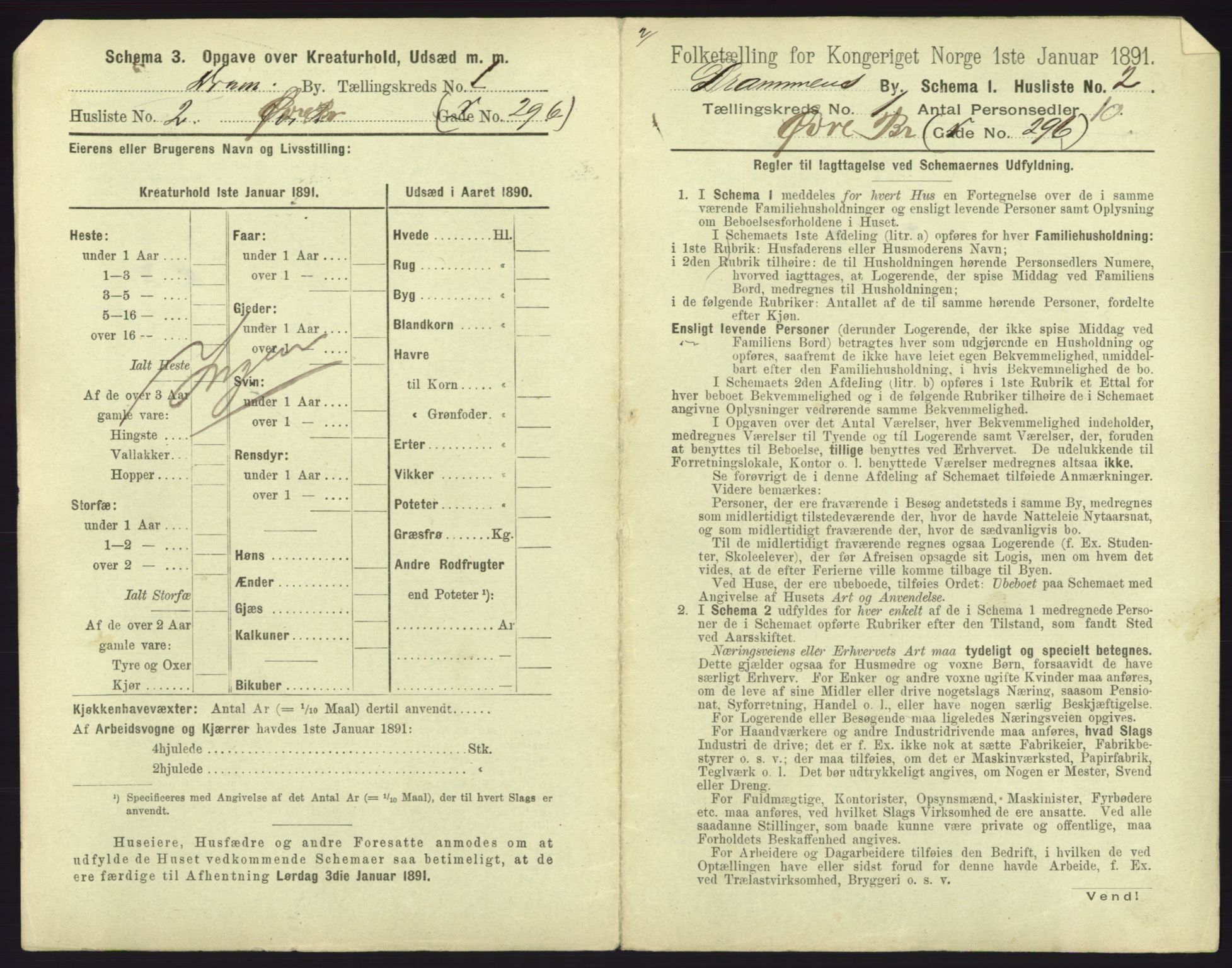 RA, 1891 census for 0602 Drammen, 1891, p. 99