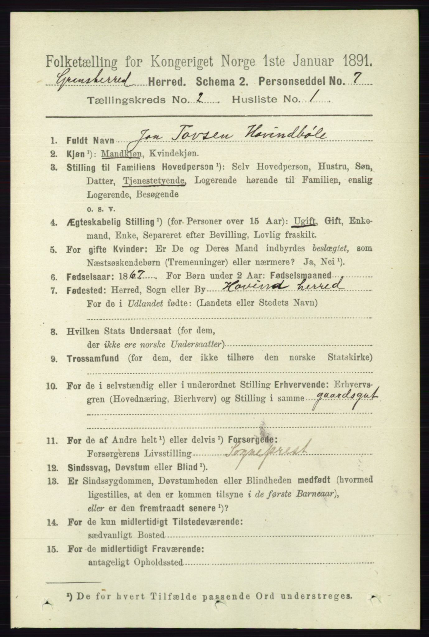 RA, 1891 census for 0824 Gransherad, 1891, p. 293