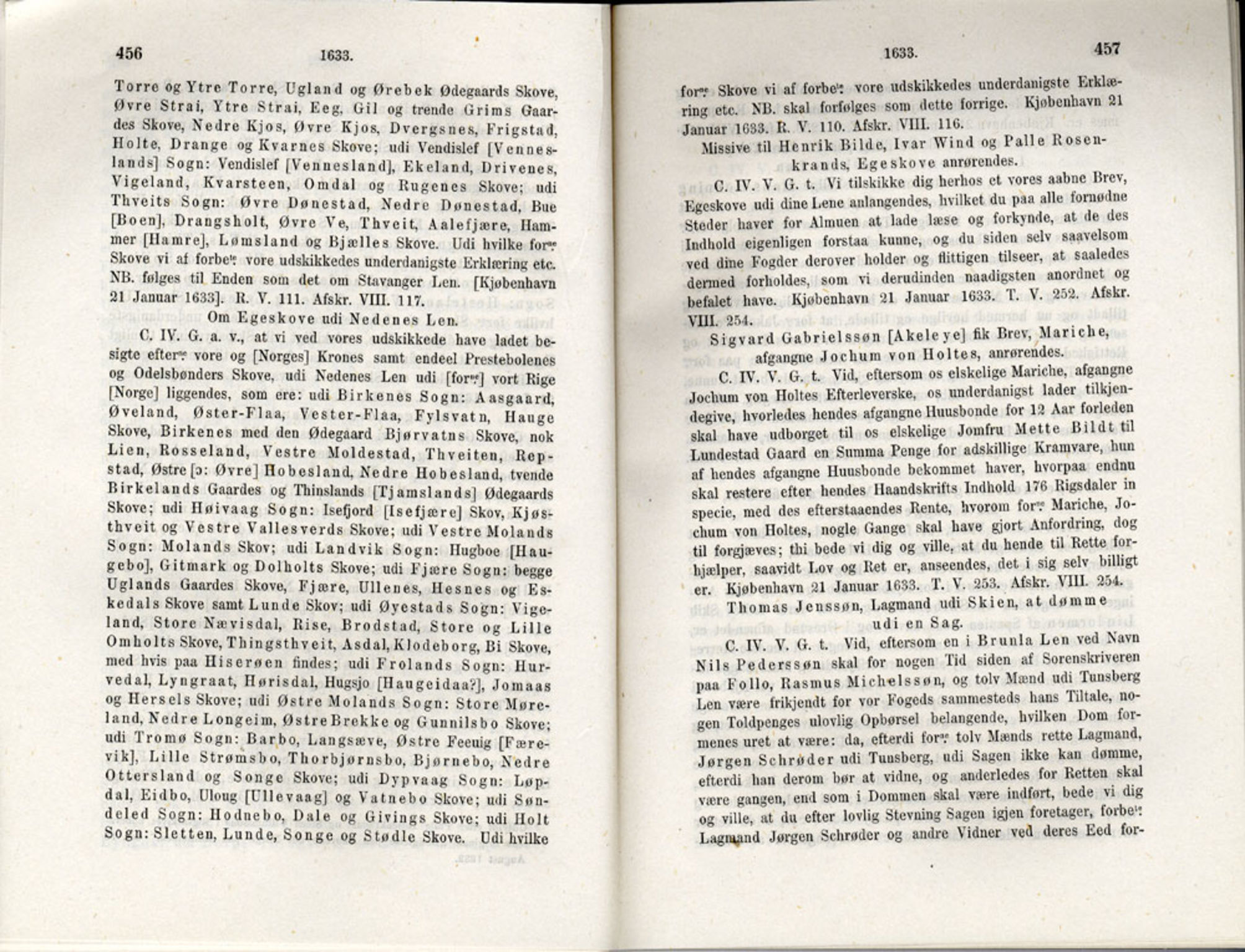 Publikasjoner utgitt av Det Norske Historiske Kildeskriftfond, PUBL/-/-/-: Norske Rigs-Registranter, bind 6, 1628-1634, p. 456-457