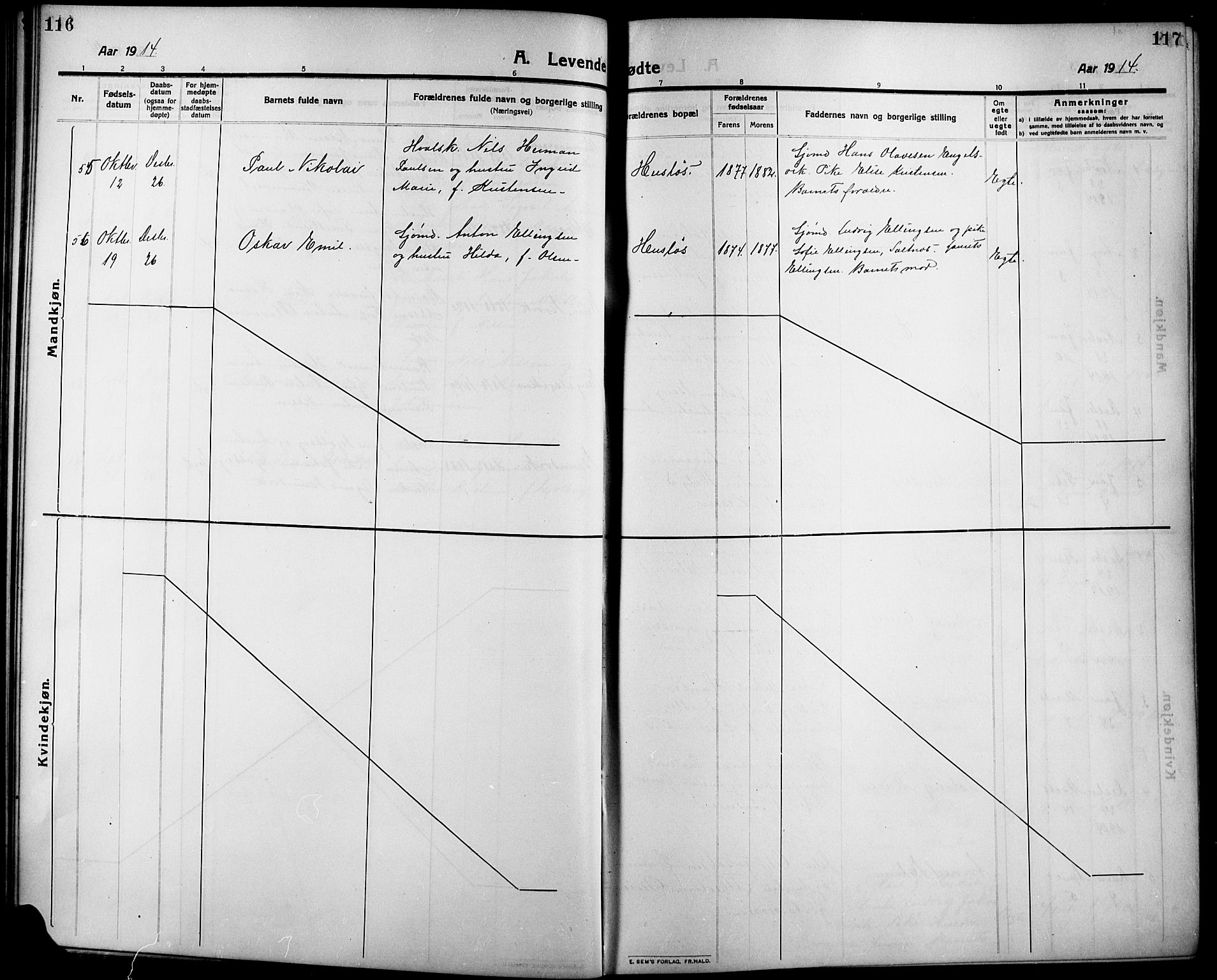 Onsøy prestekontor Kirkebøker, AV/SAO-A-10914/G/Ga/L0003: Parish register (copy) no. I 3, 1910-1926, p. 116-117