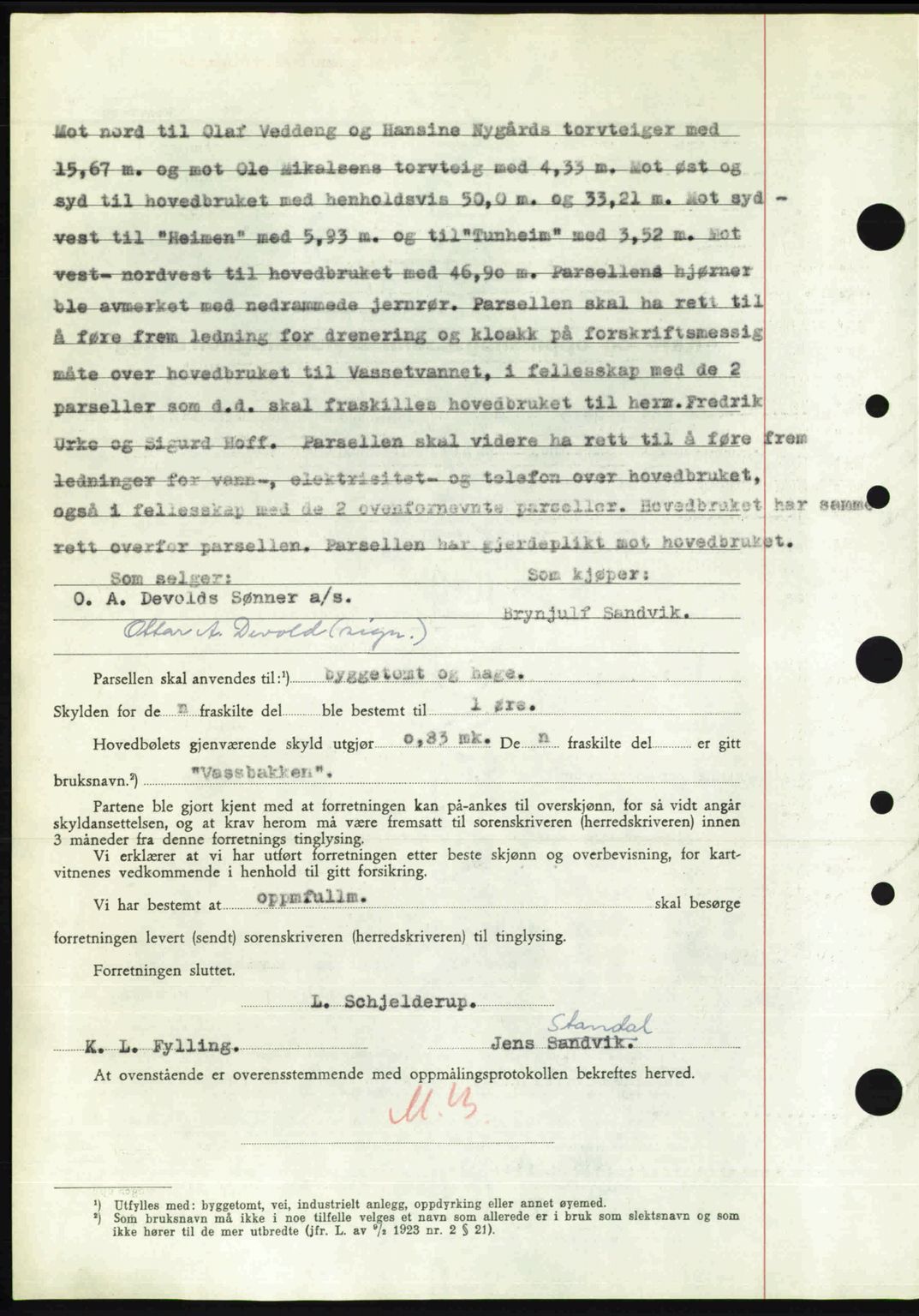 Nordre Sunnmøre sorenskriveri, AV/SAT-A-0006/1/2/2C/2Ca: Mortgage book no. A32, 1949-1949, Diary no: : 1872/1949