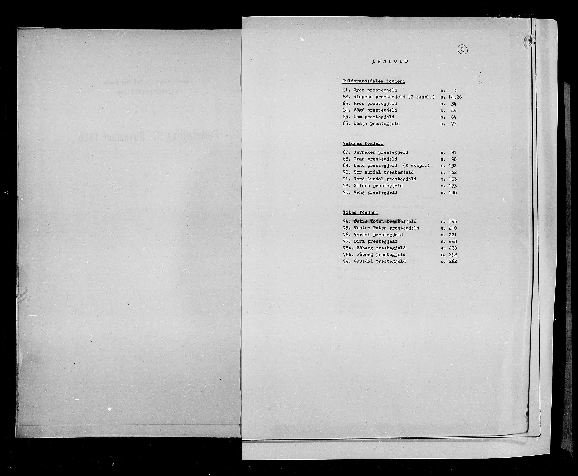 RA, Census 1825, vol. 6: Kristians amt, 1825, p. 2