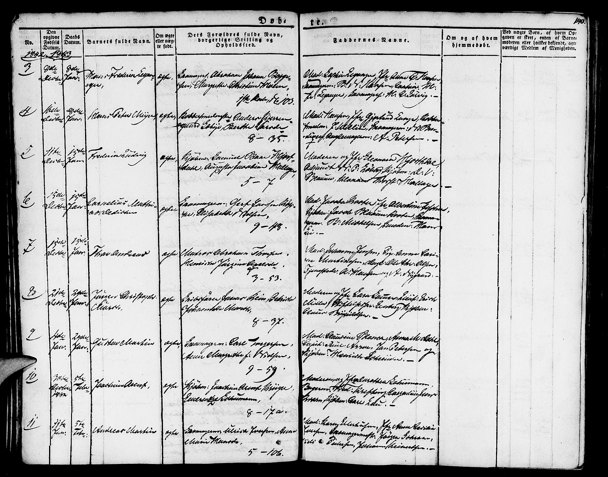 Nykirken Sokneprestembete, AV/SAB-A-77101/H/Haa/L0012: Parish register (official) no. A 12, 1821-1844, p. 140