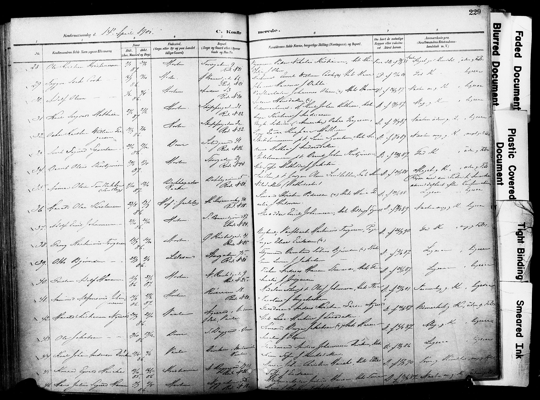 Horten kirkebøker, AV/SAKO-A-348/F/Fa/L0005: Parish register (official) no. 5, 1896-1904, p. 229