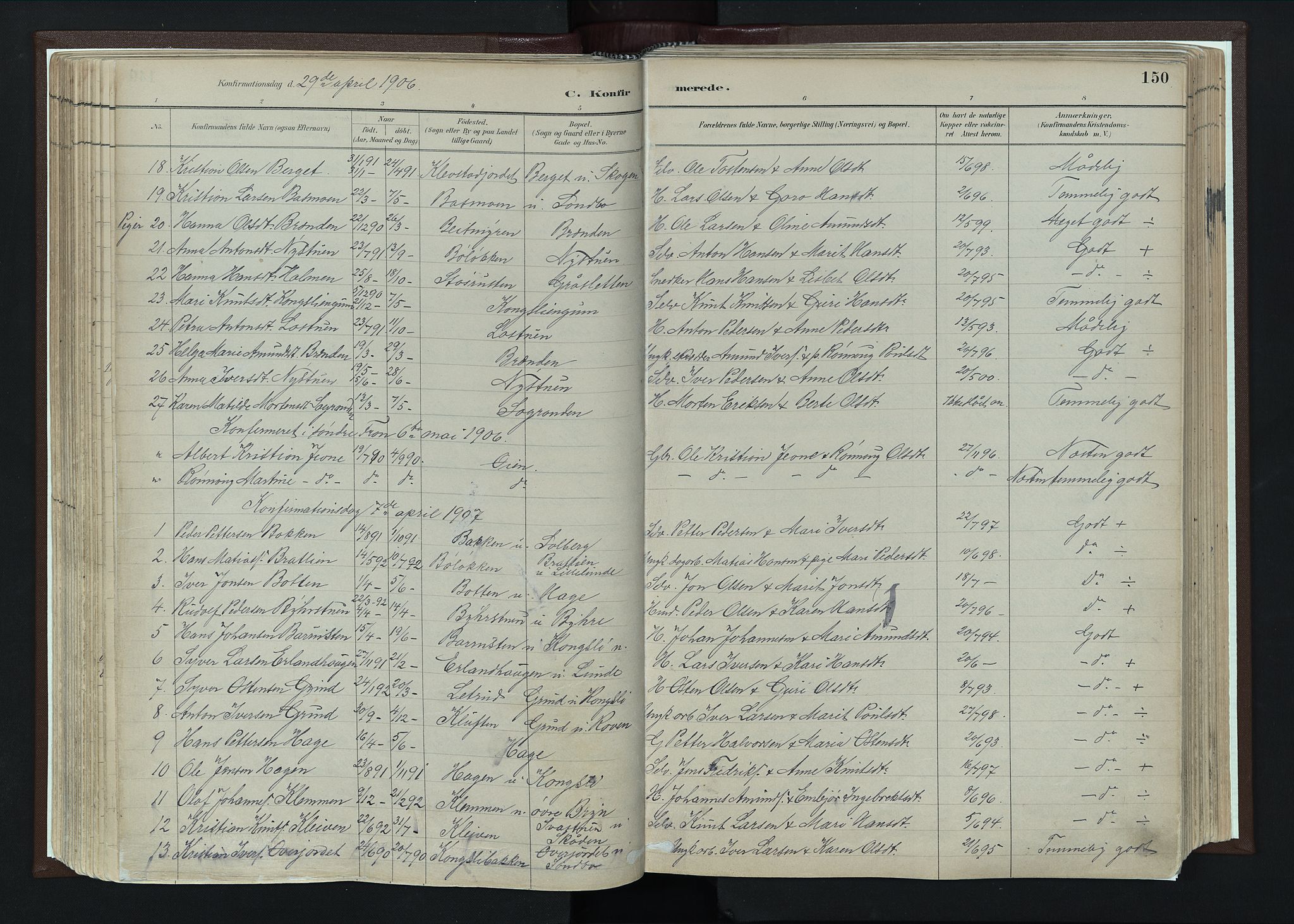 Nord-Fron prestekontor, SAH/PREST-080/H/Ha/Haa/L0004: Parish register (official) no. 4, 1884-1914, p. 150