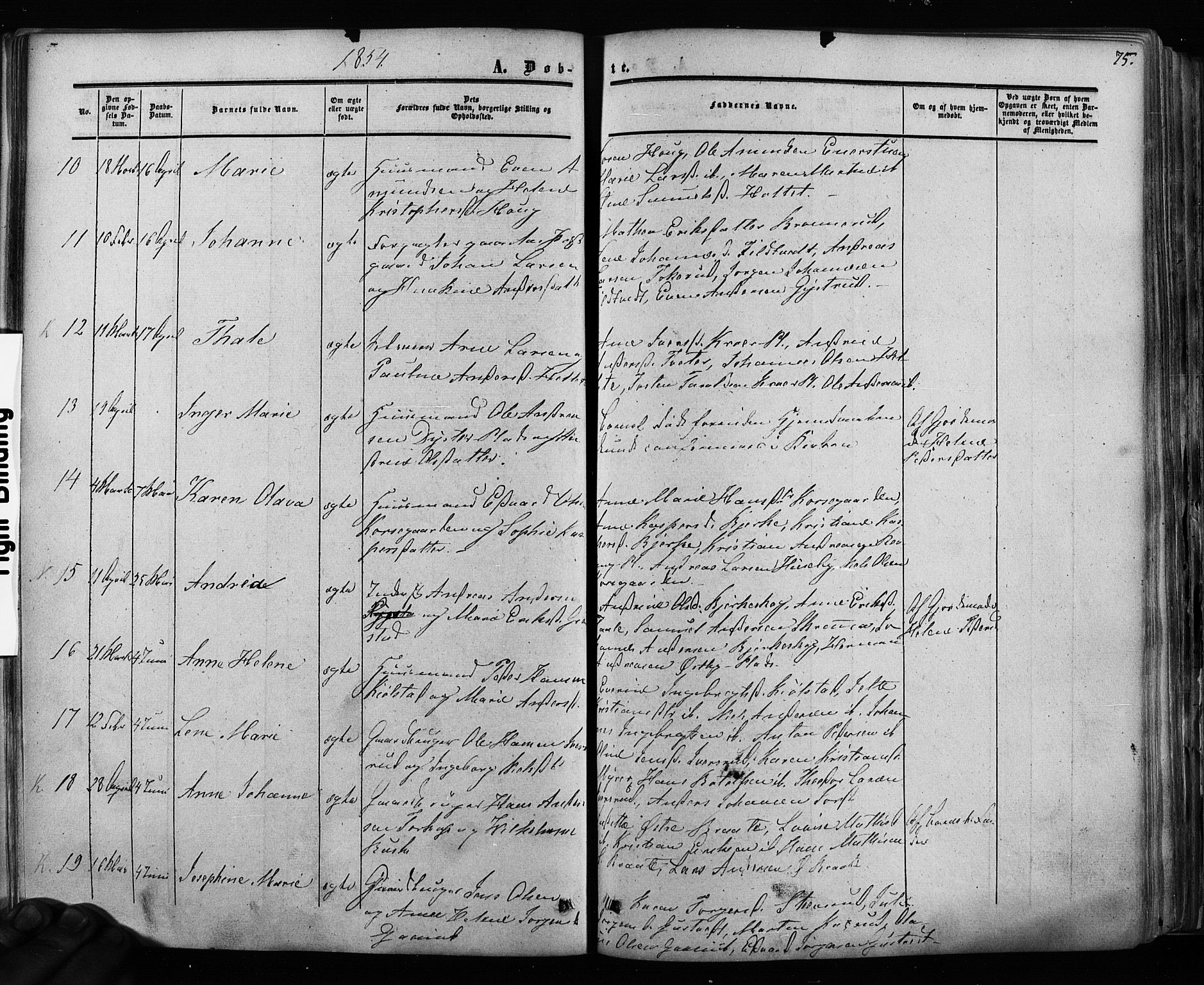 Ås prestekontor Kirkebøker, AV/SAO-A-10894/F/Fa/L0007: Parish register (official) no. I 7, 1854-1870, p. 75