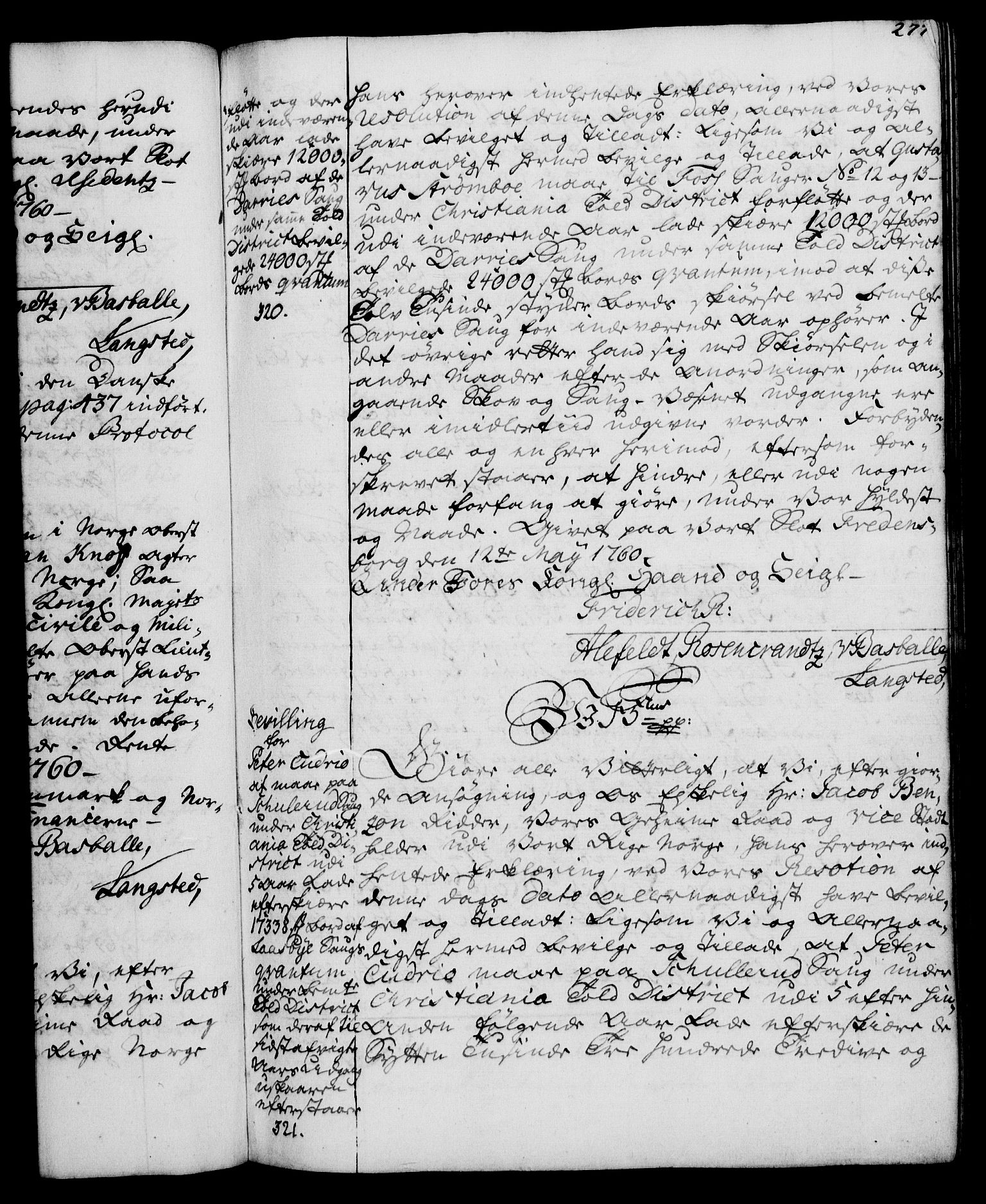 Rentekammeret, Kammerkanselliet, RA/EA-3111/G/Gg/Gga/L0007: Norsk ekspedisjonsprotokoll med register (merket RK 53.7), 1759-1768, p. 277