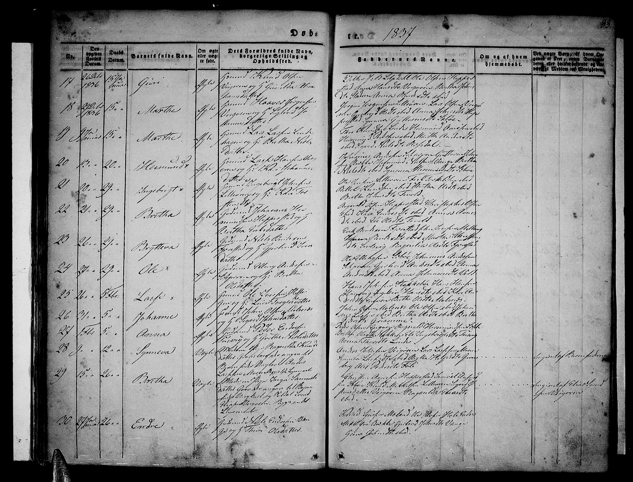 Vik sokneprestembete, AV/SAB-A-81501/H/Haa/Haaa/L0007: Parish register (official) no. A 7, 1831-1845, p. 33