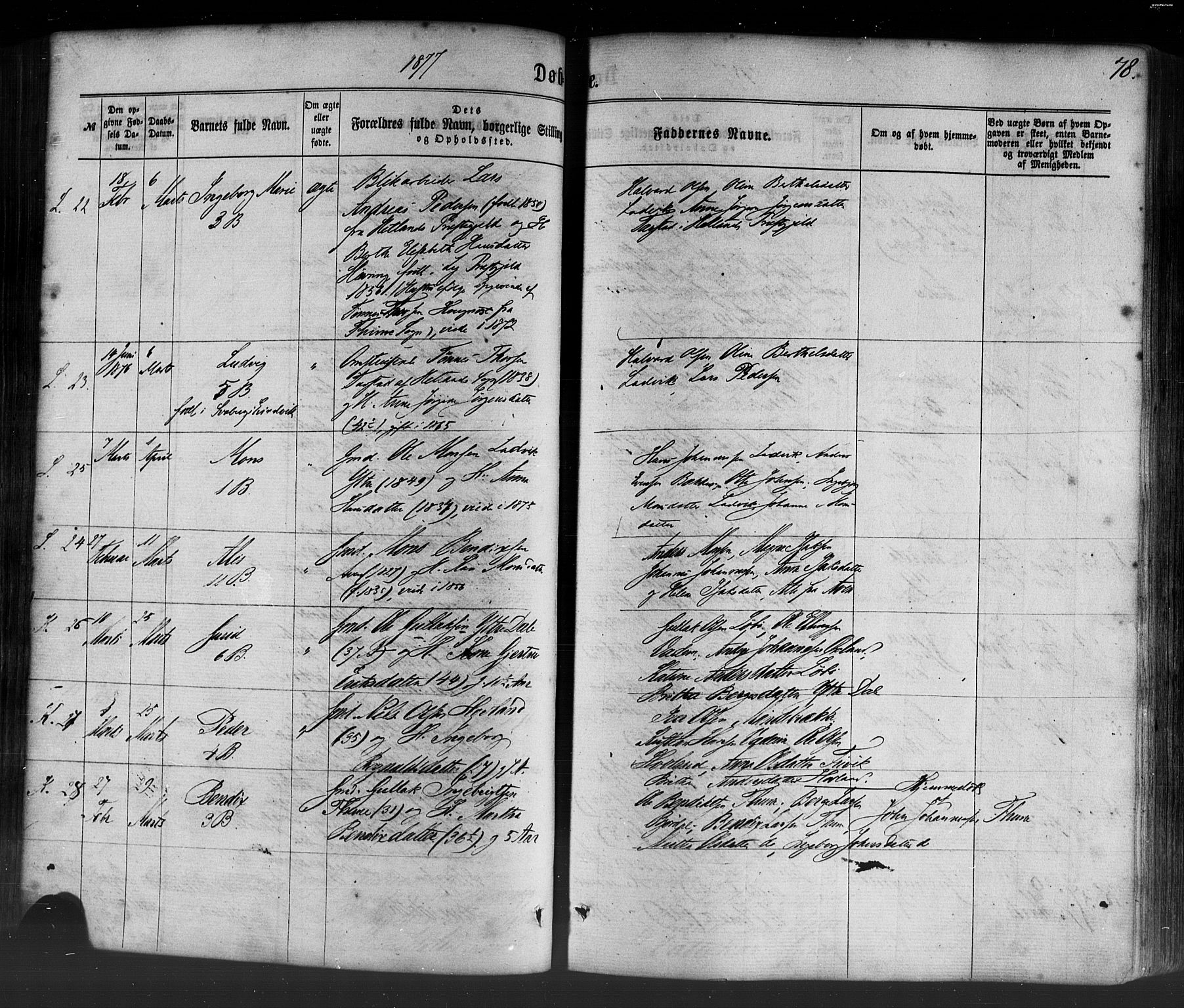 Lavik sokneprestembete, AV/SAB-A-80901: Parish register (official) no. A 4, 1864-1881, p. 78