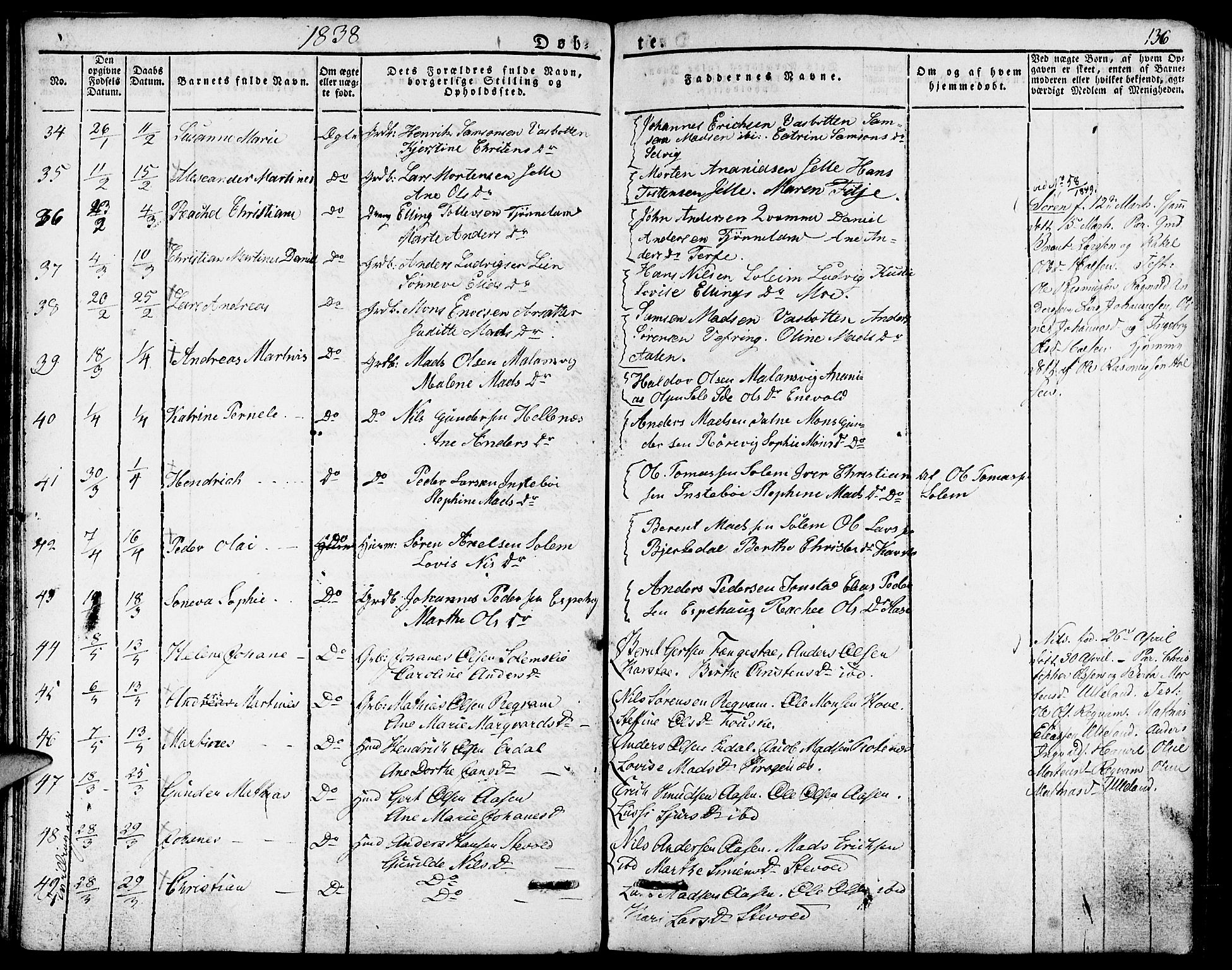 Førde sokneprestembete, SAB/A-79901/H/Haa/Haaa/L0006: Parish register (official) no. A 6, 1821-1842, p. 136