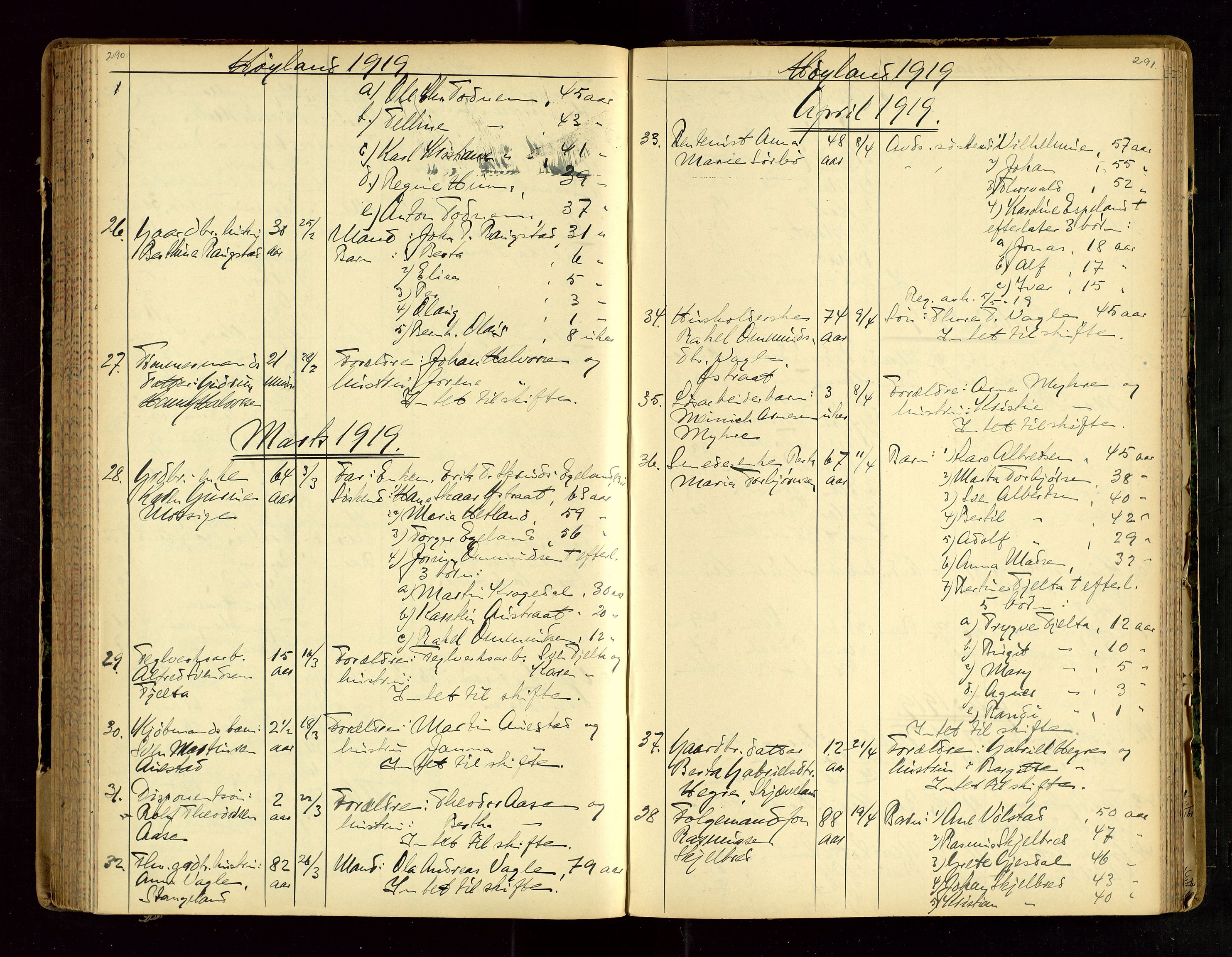 Jæren sorenskriveri, AV/SAST-A-100310/01/5/52/52B/L0003: DØDSFALLPROTOKOLL, 1910-1916, p. 290-291