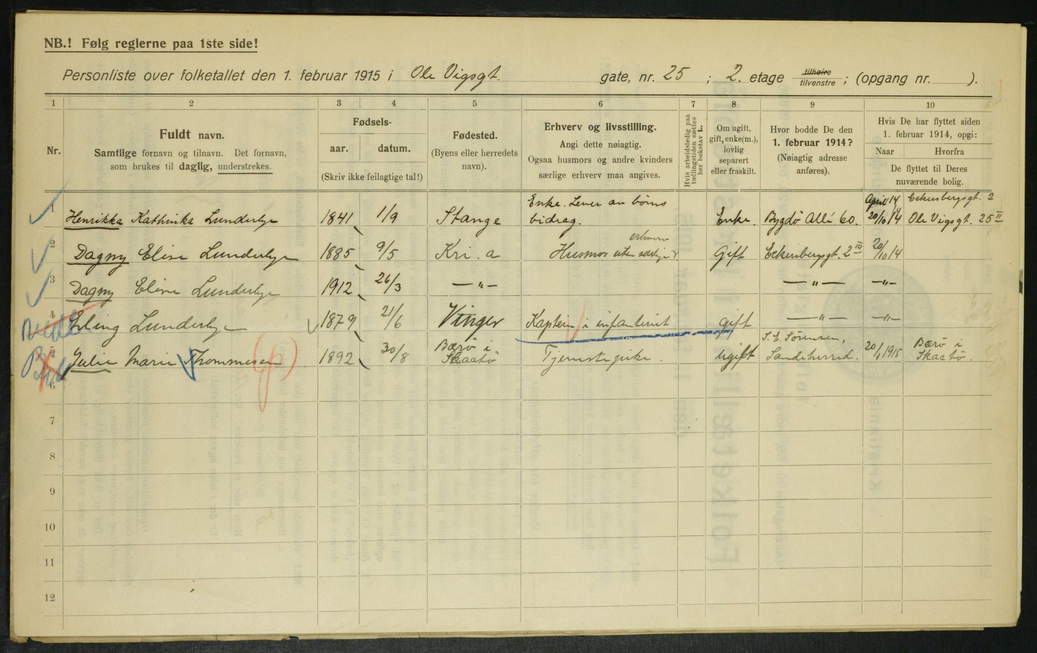 OBA, Municipal Census 1915 for Kristiania, 1915, p. 75187