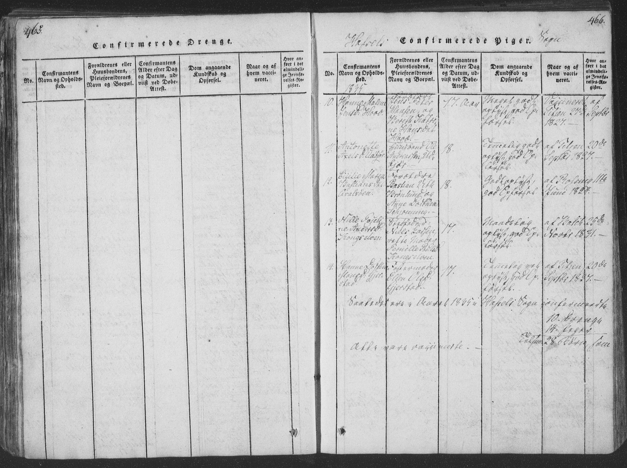 Ministerialprotokoller, klokkerbøker og fødselsregistre - Nordland, SAT/A-1459/888/L1262: Parish register (copy) no. 888C01, 1820-1836, p. 465-466