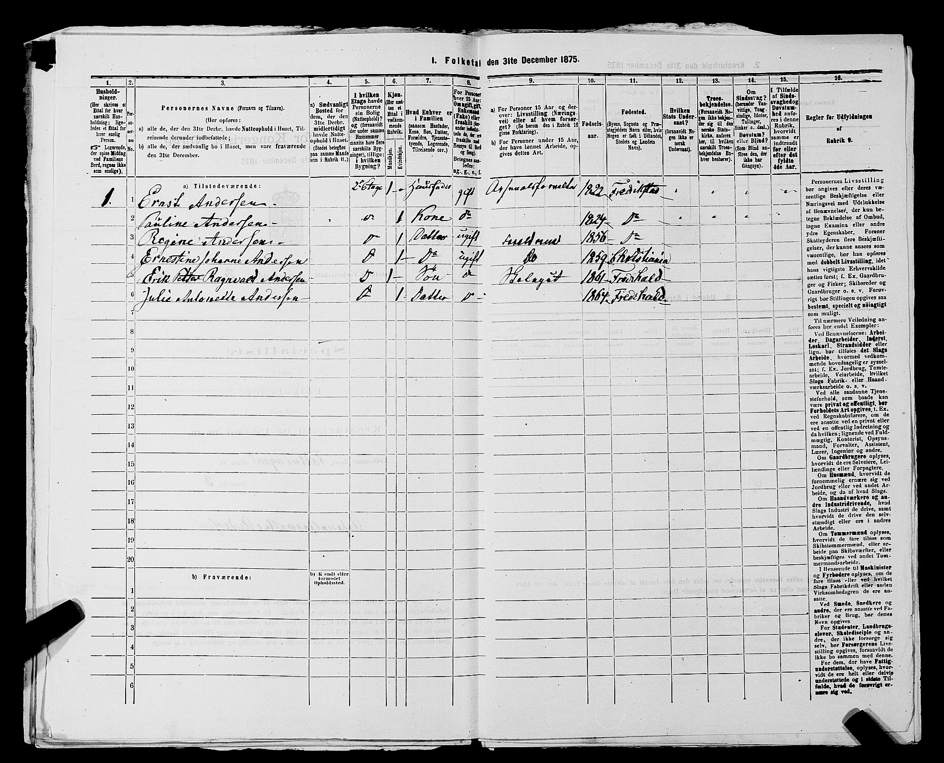 RA, 1875 census for 0101P Fredrikshald, 1875, p. 228