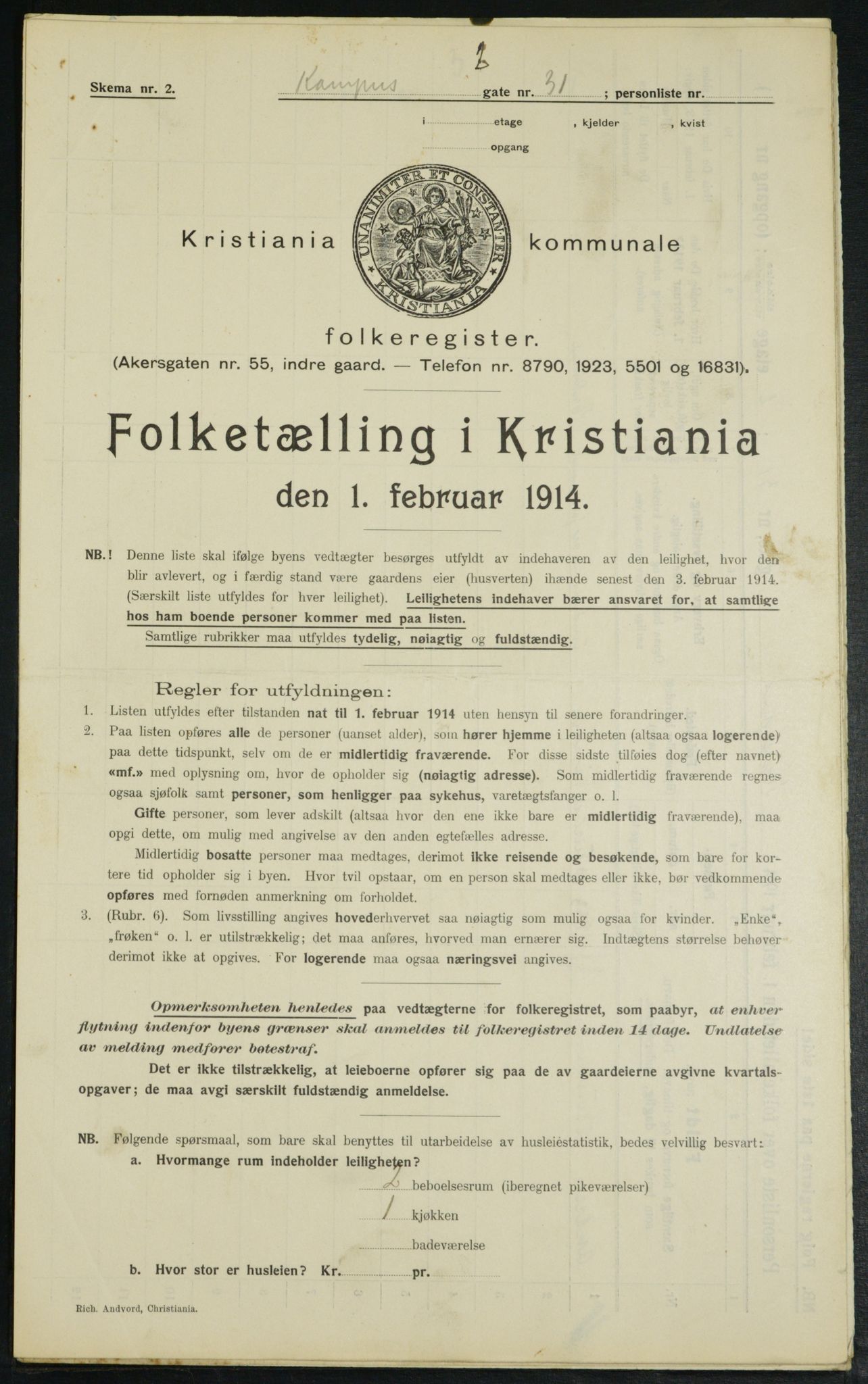 OBA, Municipal Census 1914 for Kristiania, 1914, p. 47903