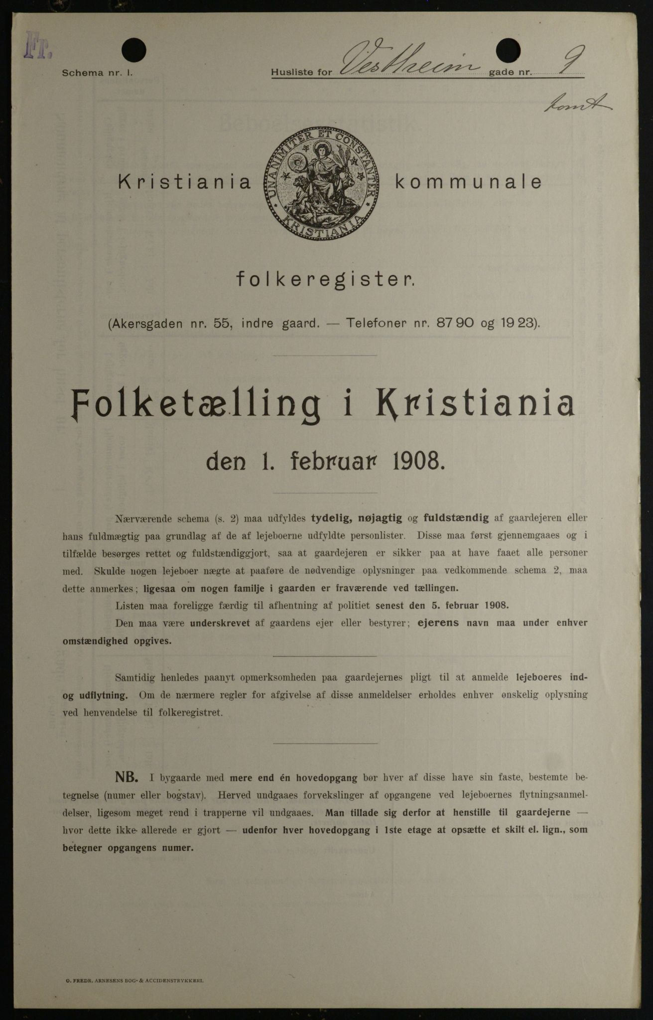 OBA, Municipal Census 1908 for Kristiania, 1908, p. 109976