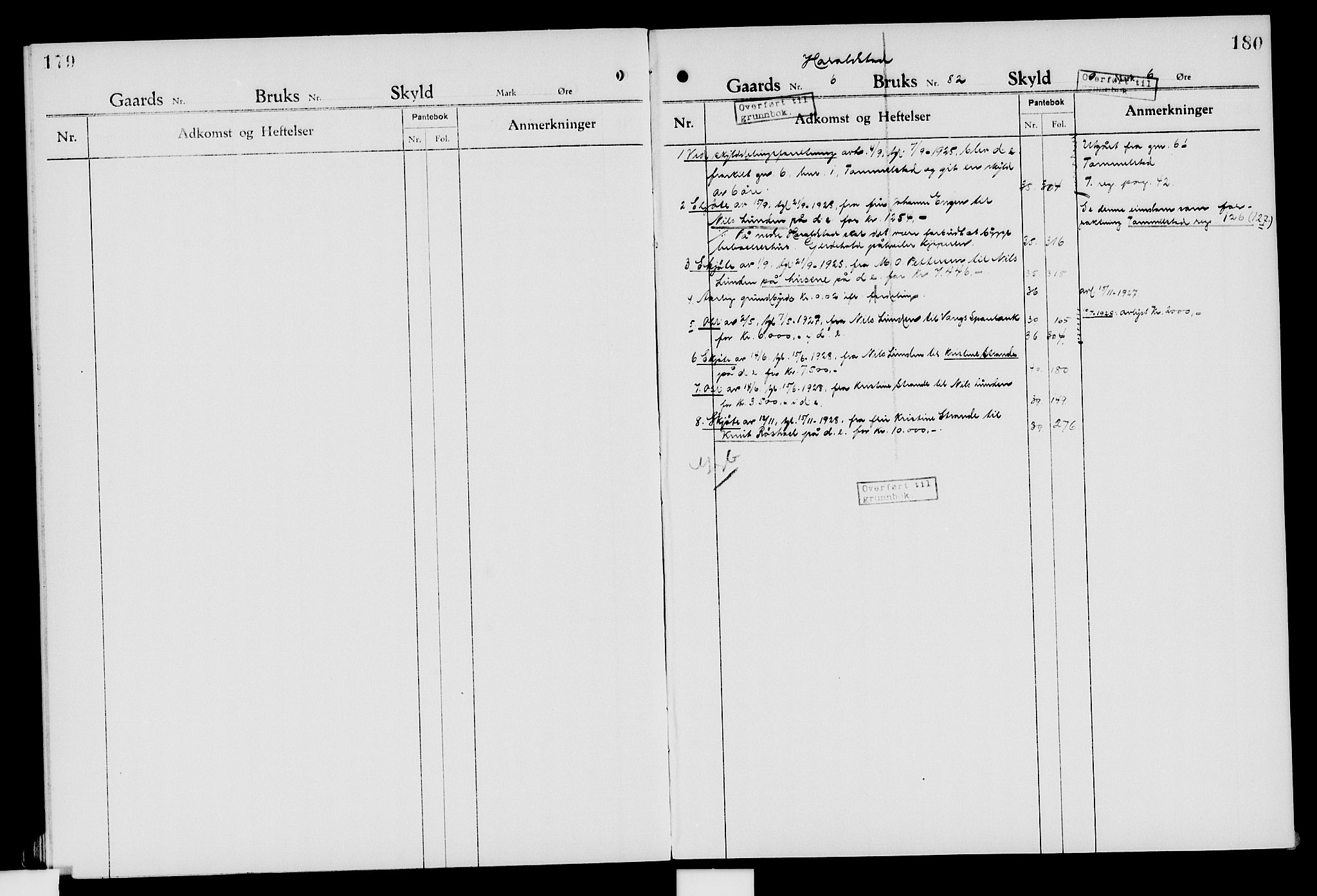 Nord-Hedmark sorenskriveri, SAH/TING-012/H/Ha/Had/Hade/L0007: Mortgage register no. 4.7, 1924-1940, p. 179-180