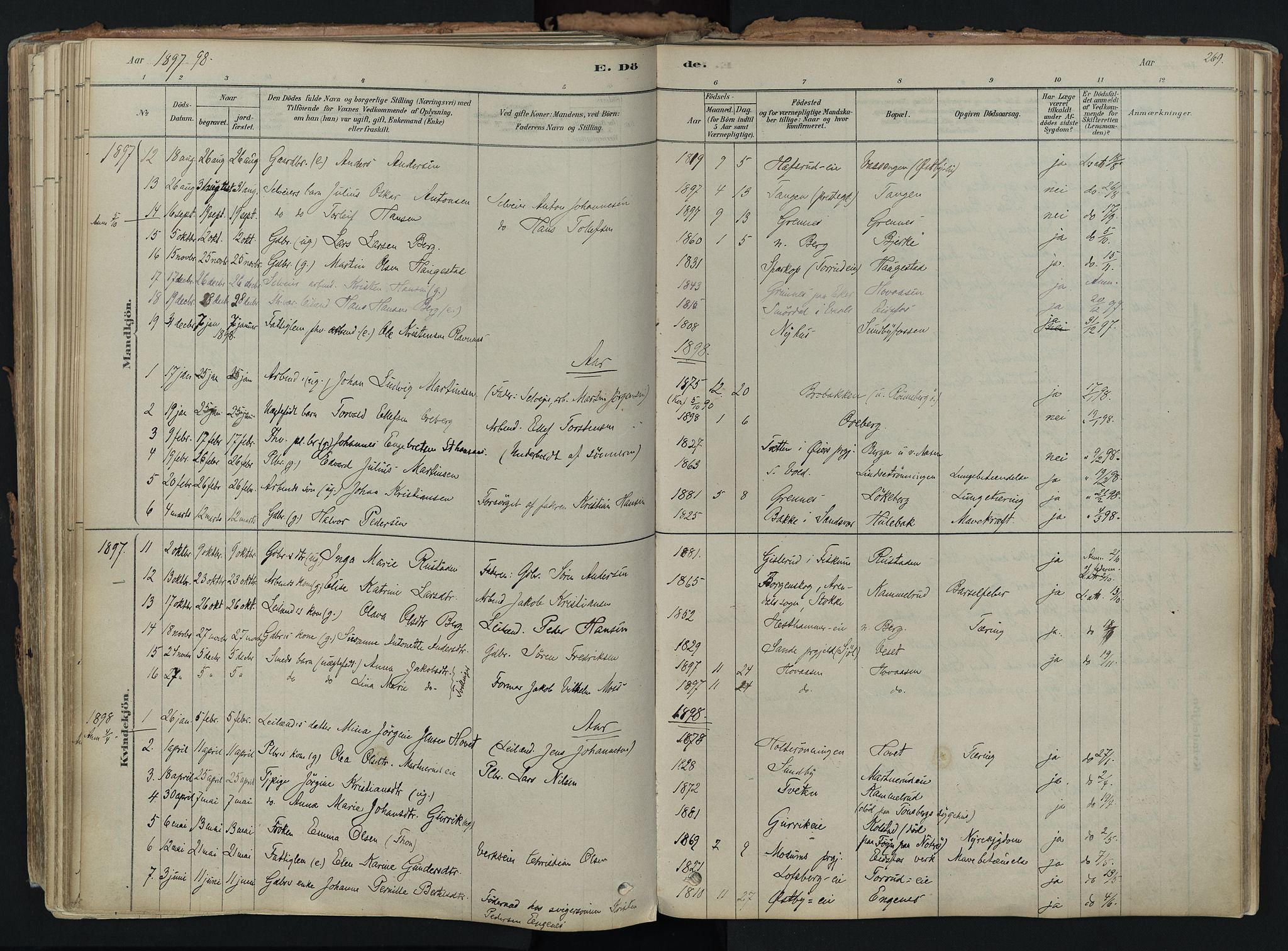 Hof kirkebøker, AV/SAKO-A-64/F/Fa/L0007: Parish register (official) no. I 7, 1878-1940, p. 269