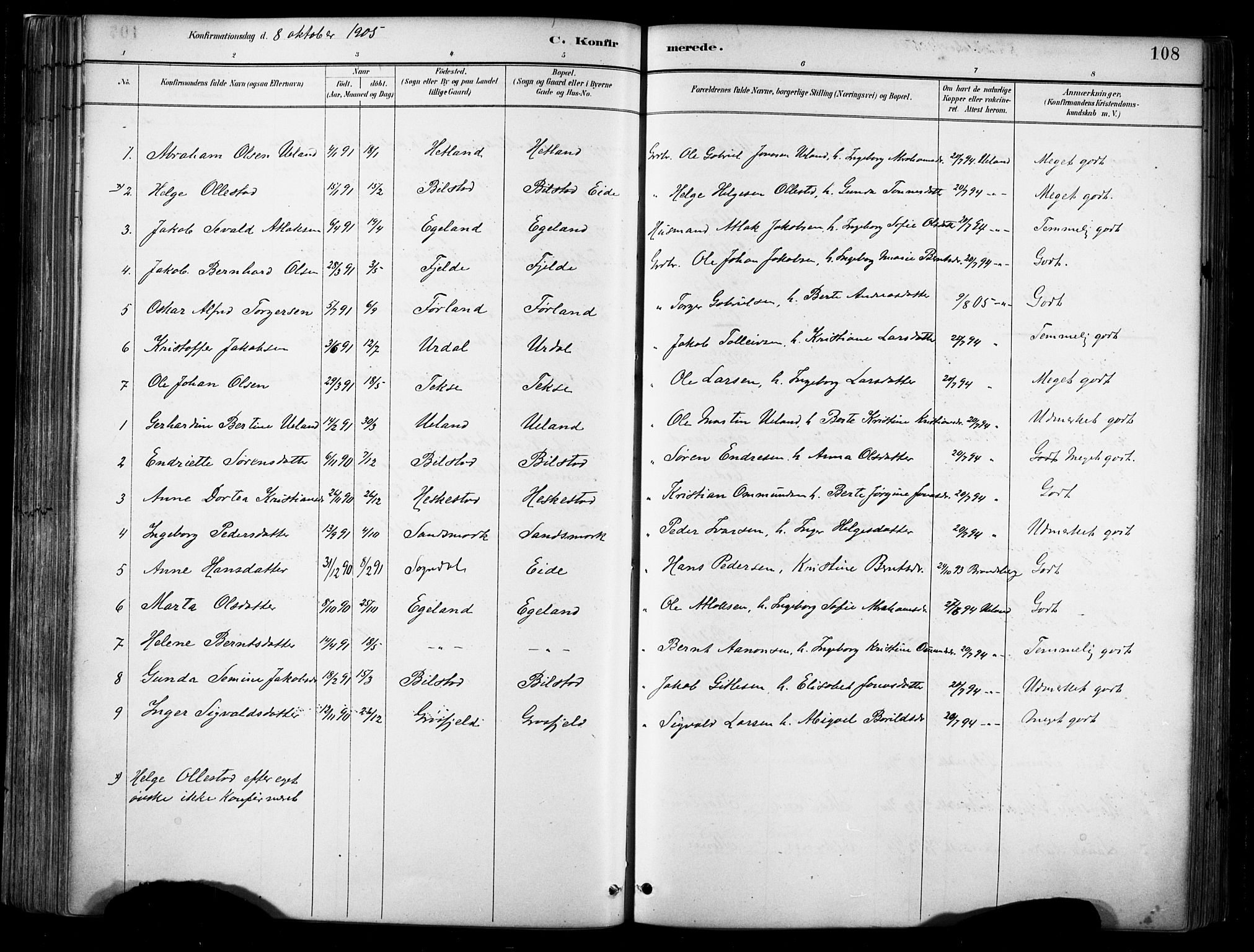 Lund sokneprestkontor, AV/SAST-A-101809/S06/L0012: Parish register (official) no. A 11, 1887-1921, p. 108