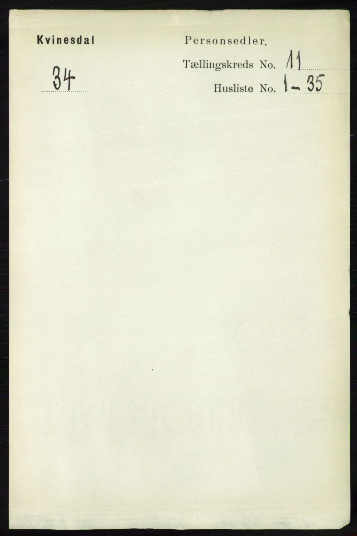 RA, 1891 census for 1037 Kvinesdal, 1891, p. 4504