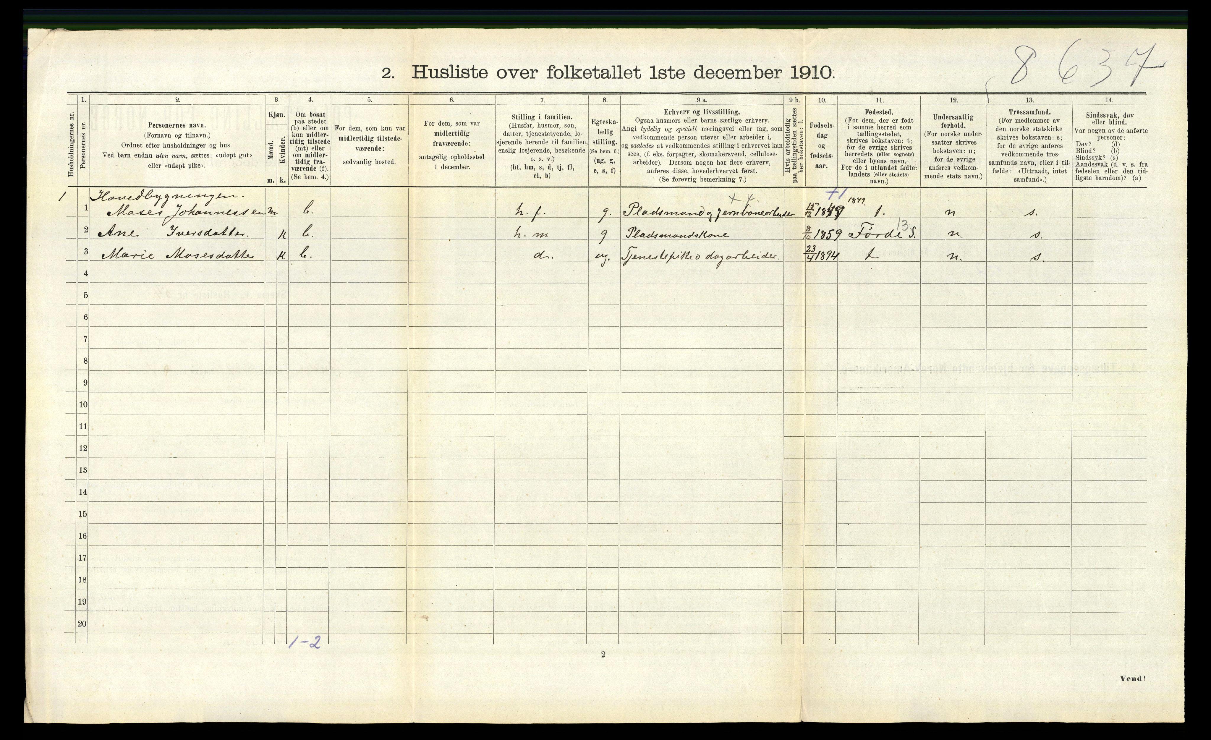 RA, 1910 census for Jølster, 1910, p. 801