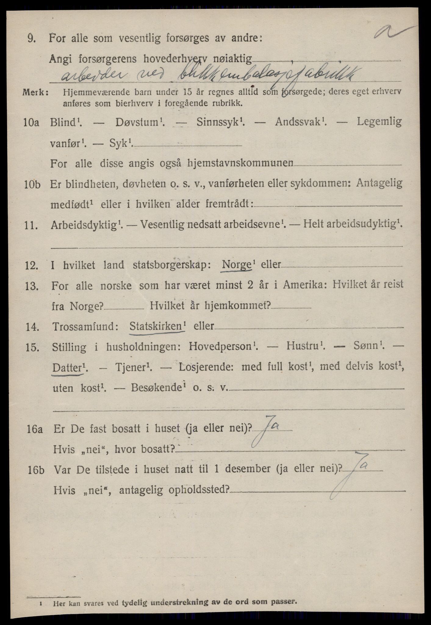 SAT, 1920 census for Bremsnes, 1920, p. 1498