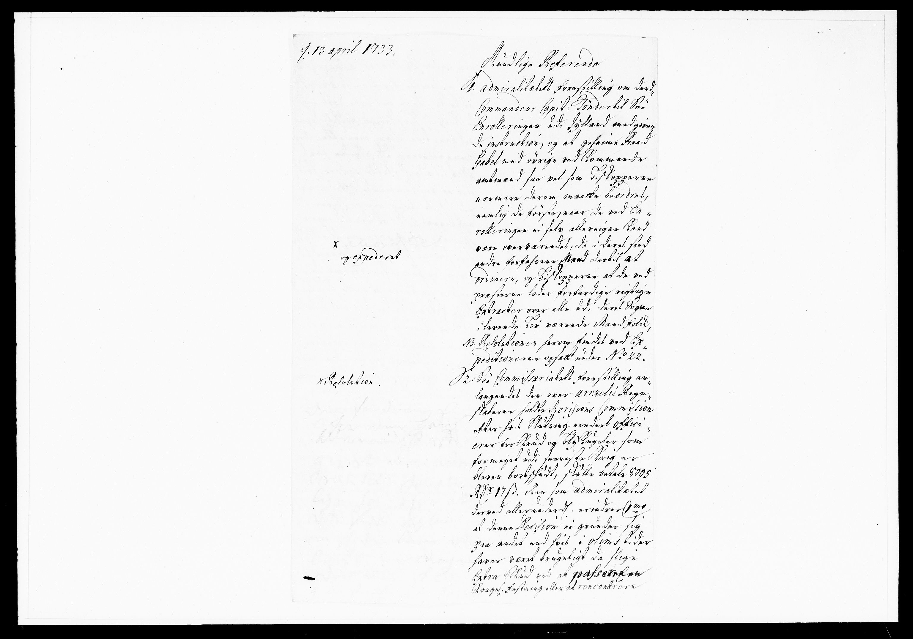 Krigskollegiet, Krigskancelliet, DRA/A-0006/-/1108-1113: Refererede sager, 1733, p. 100