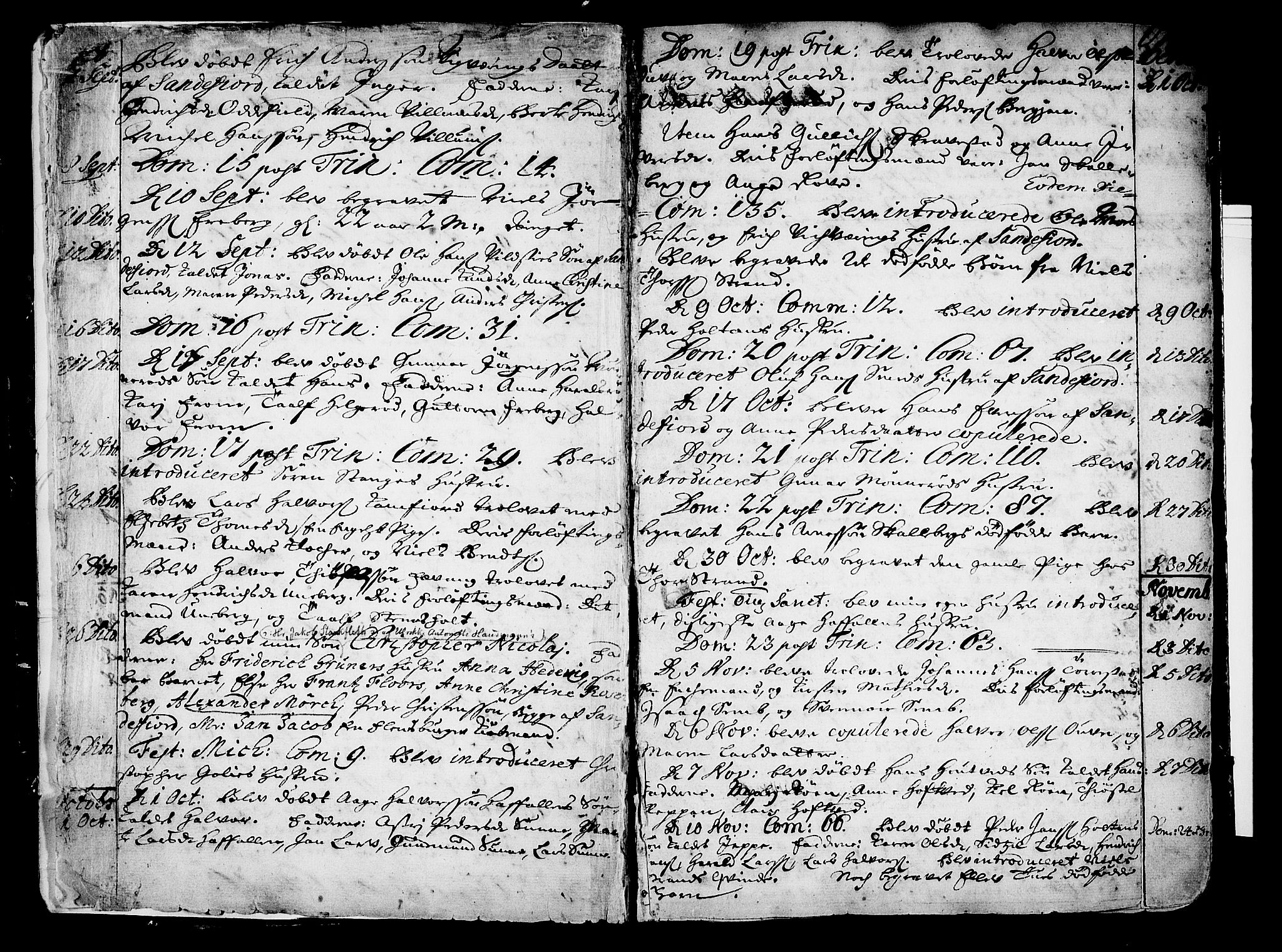 Sandar kirkebøker, SAKO/A-243/F/Fa/L0001: Parish register (official) no. 1, 1709-1733