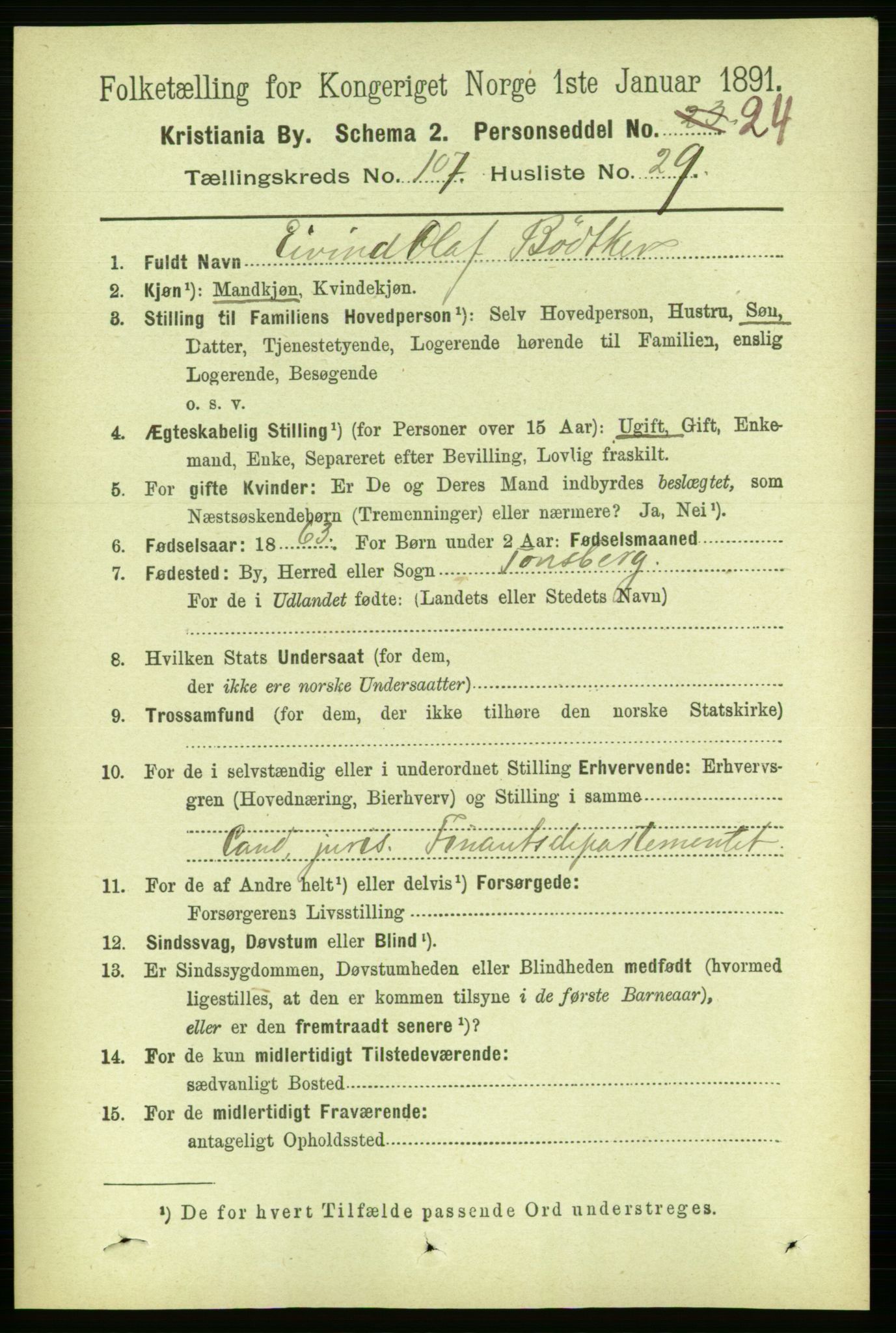 RA, 1891 census for 0301 Kristiania, 1891, p. 55095