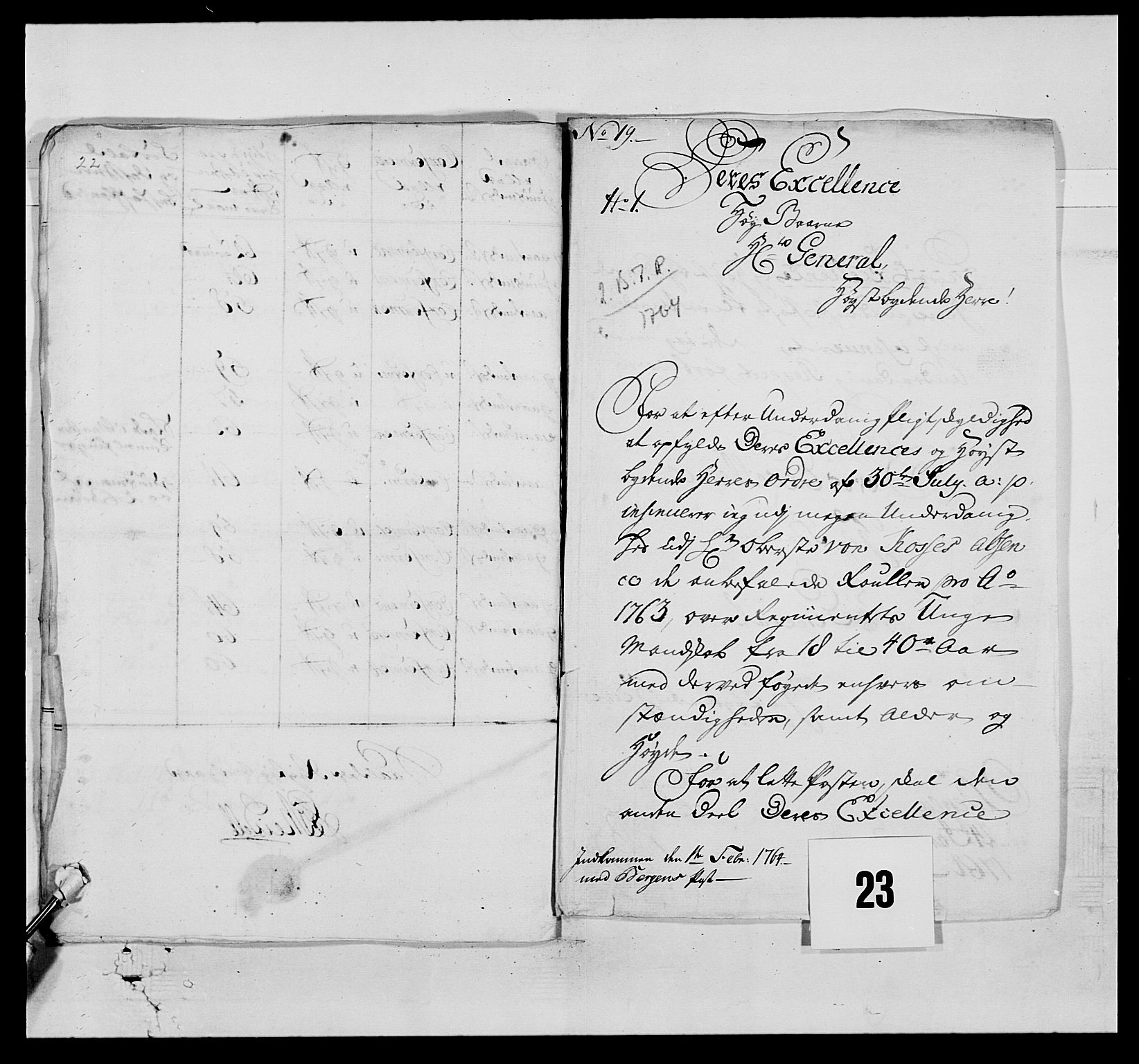 Kommanderende general (KG I) med Det norske krigsdirektorium, AV/RA-EA-5419/E/Ea/L0520b: 2. Bergenhusiske regiment, 1761-1765, p. 345