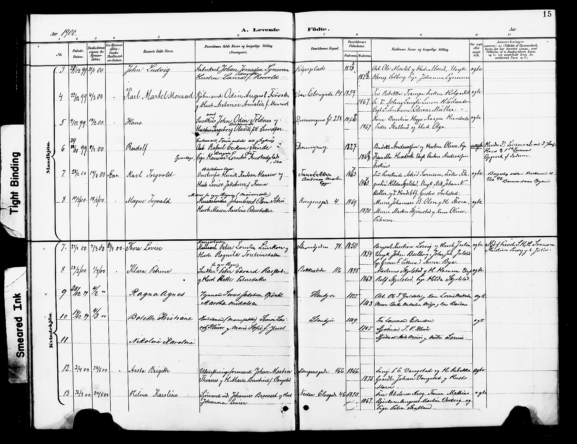 Ministerialprotokoller, klokkerbøker og fødselsregistre - Nord-Trøndelag, SAT/A-1458/739/L0375: Parish register (copy) no. 739C03, 1898-1908, p. 15