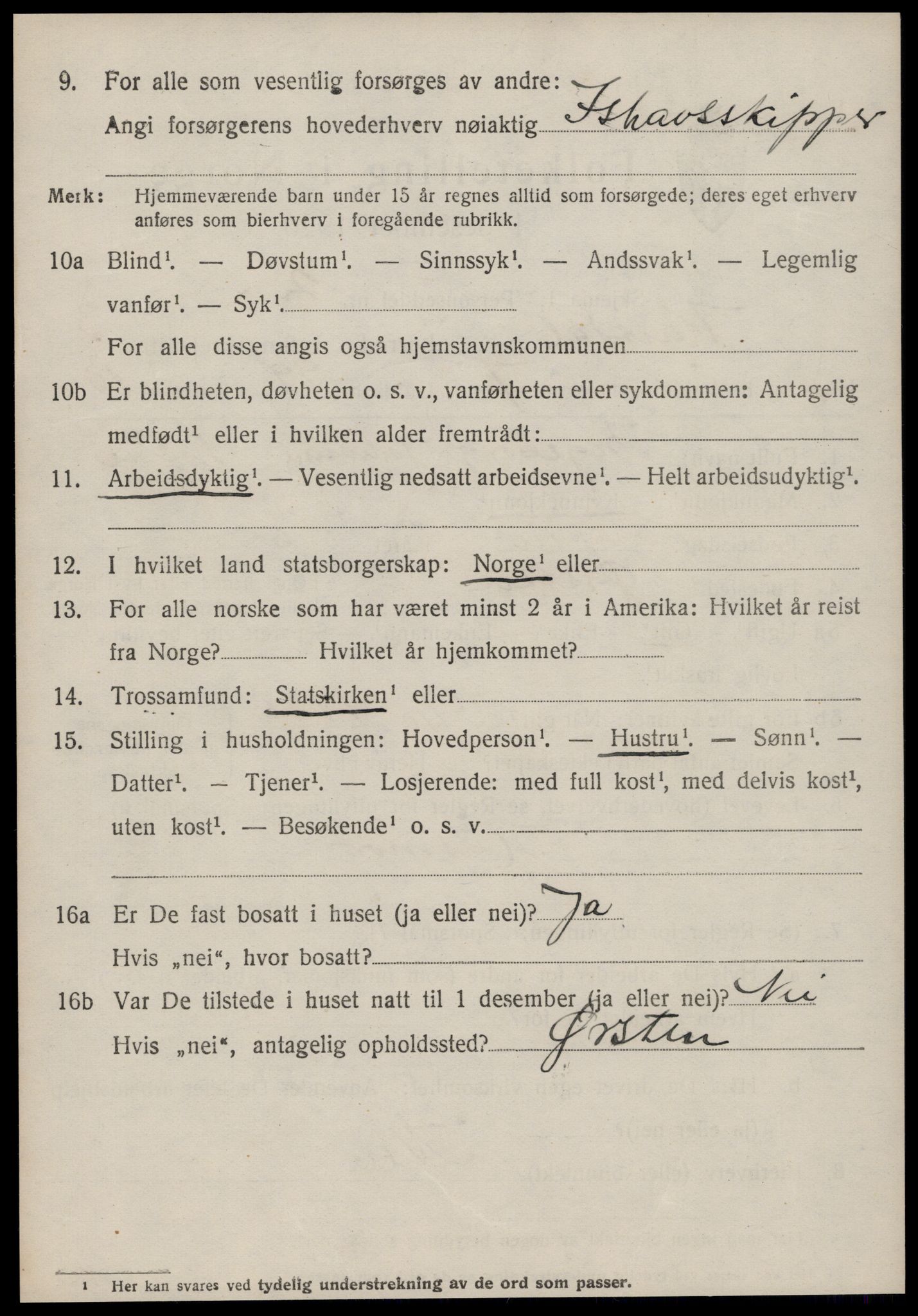 SAT, 1920 census for Vartdal, 1920, p. 1274