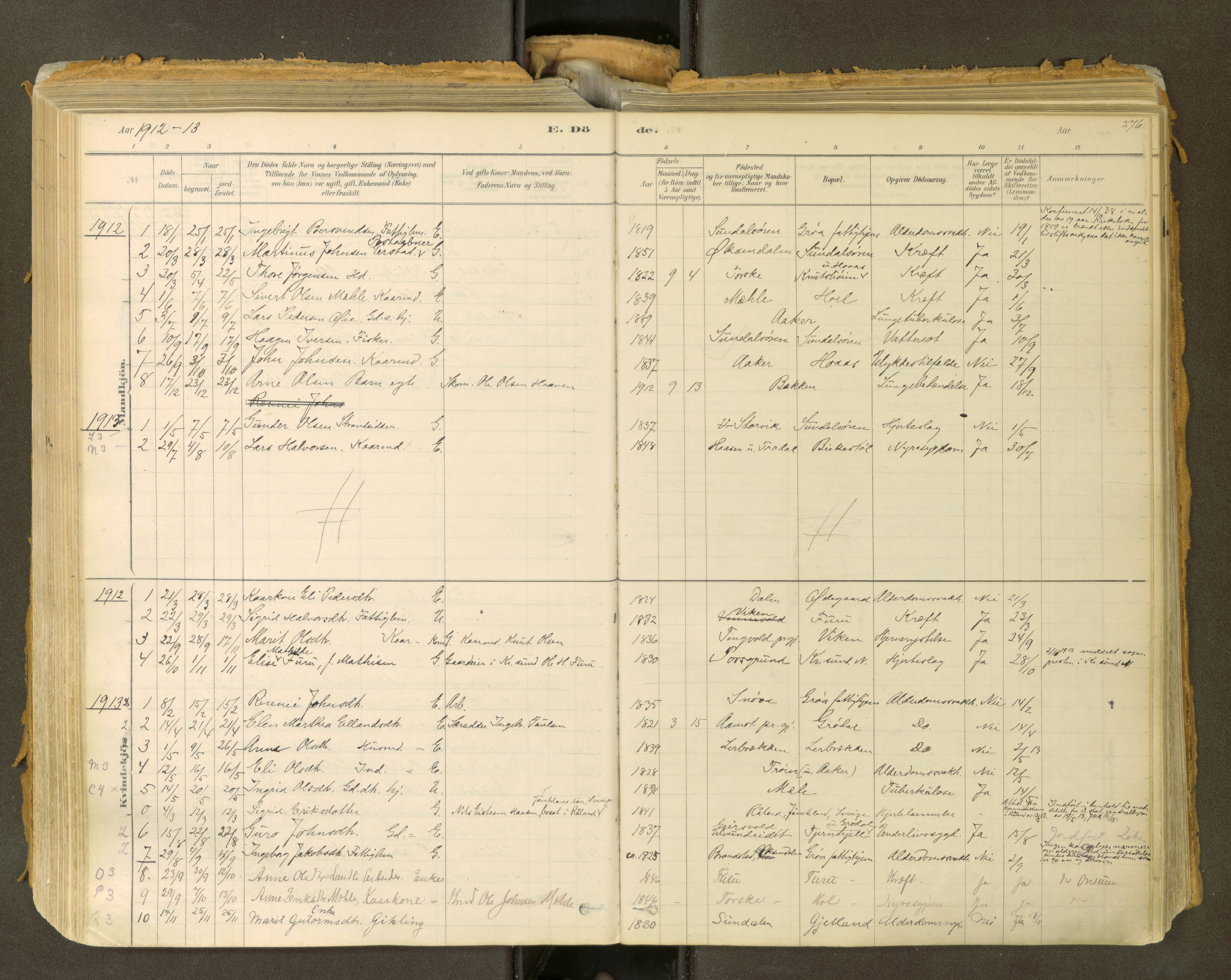Sunndal sokneprestkontor, SAT/A-1085/1/I/I1/I1a: Parish register (official) no. 2, 1877-1914, p. 276