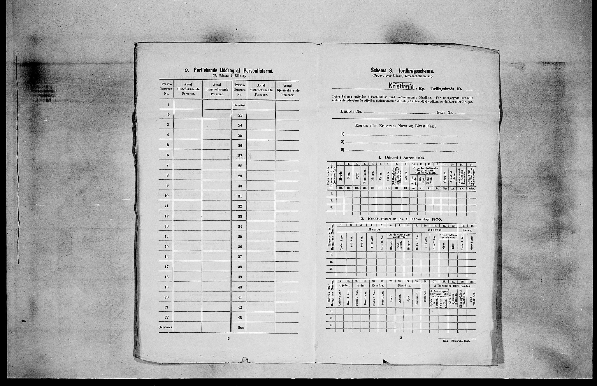 SAO, 1900 census for Kristiania, 1900, p. 2903