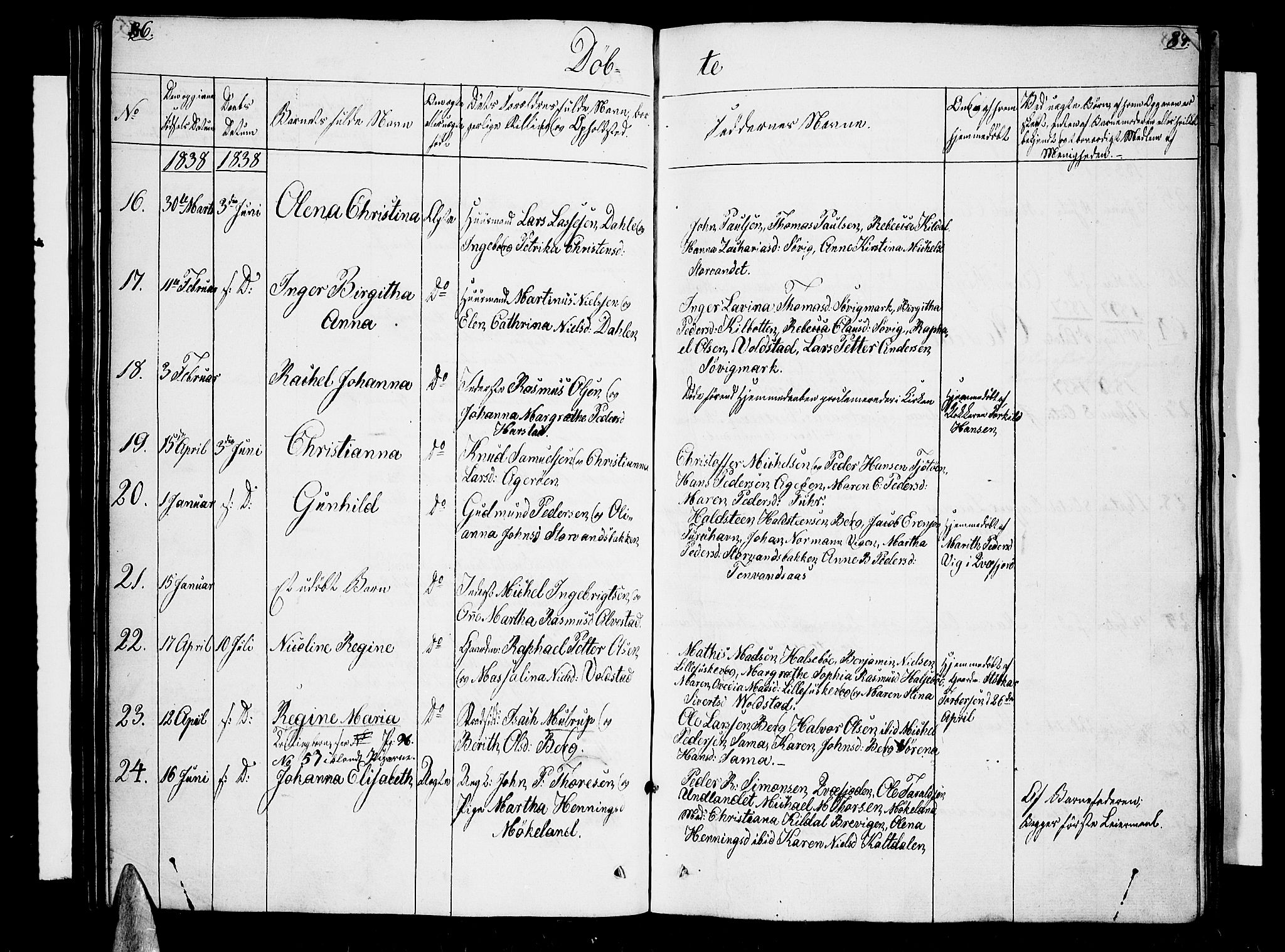 Trondenes sokneprestkontor, SATØ/S-1319/H/Hb/L0005klokker: Parish register (copy) no. 5, 1834-1845, p. 86-87