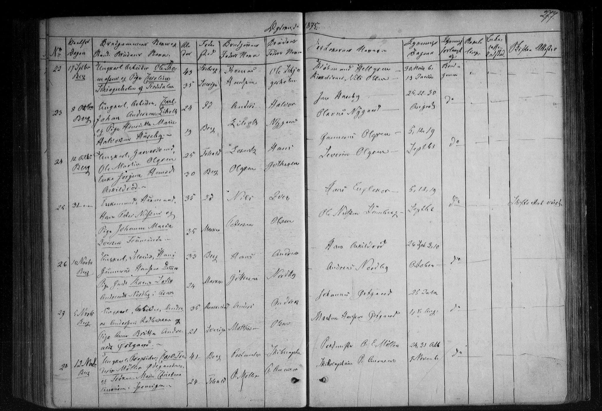 Berg prestekontor Kirkebøker, SAO/A-10902/F/Fa/L0005: Parish register (official) no. I 5, 1861-1877, p. 277