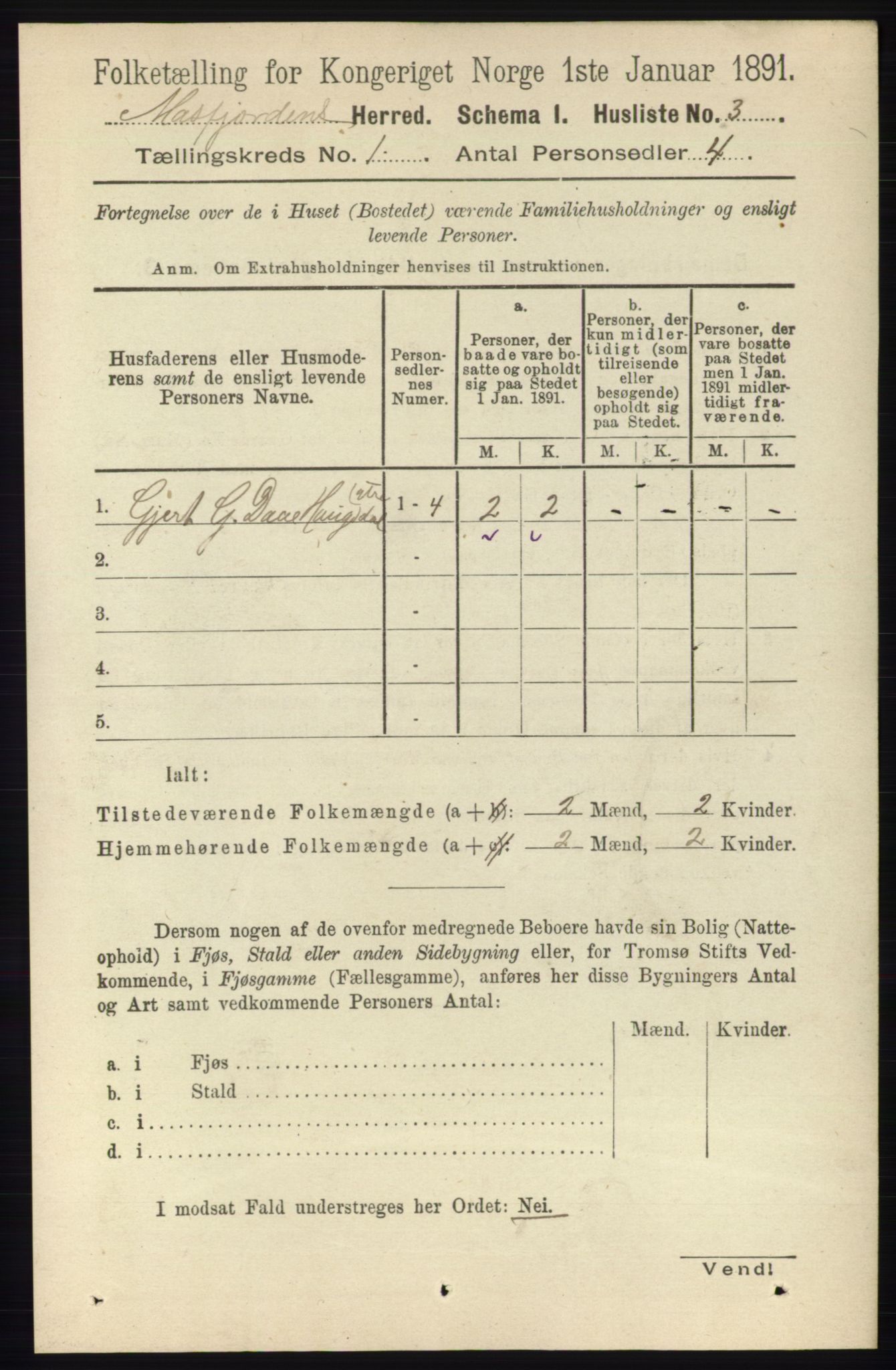 RA, 1891 census for 1266 Masfjorden, 1891, p. 36