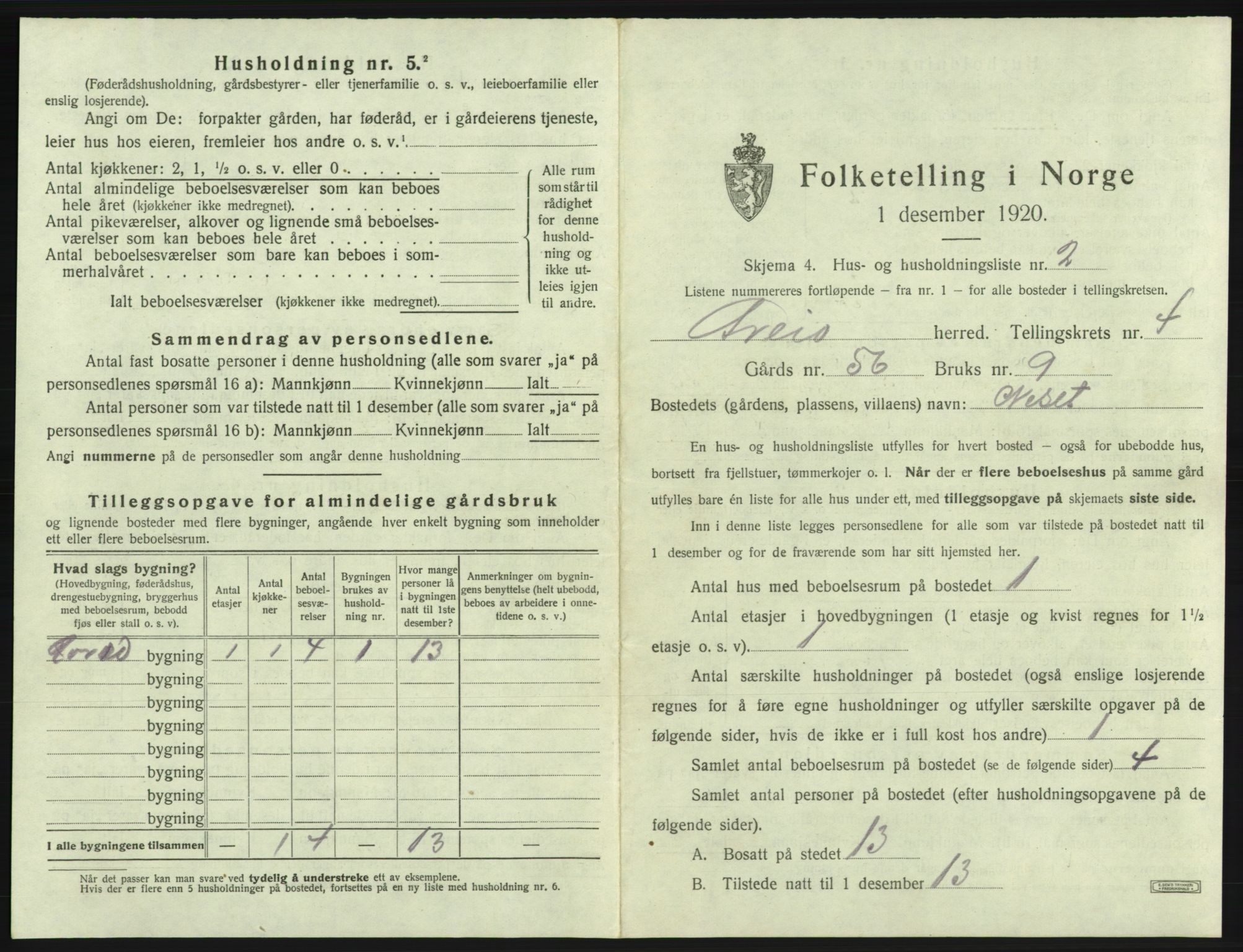 SAB, 1920 census for Sveio, 1920, p. 247