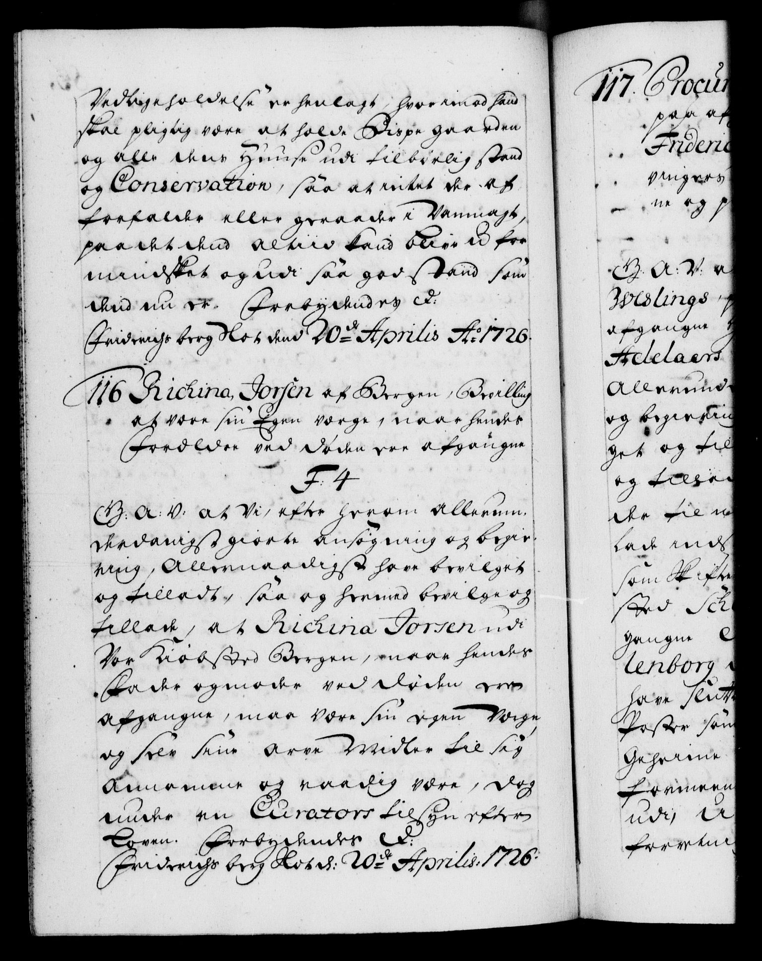 Danske Kanselli 1572-1799, AV/RA-EA-3023/F/Fc/Fca/Fcaa/L0025: Norske registre, 1726-1728, p. 83b