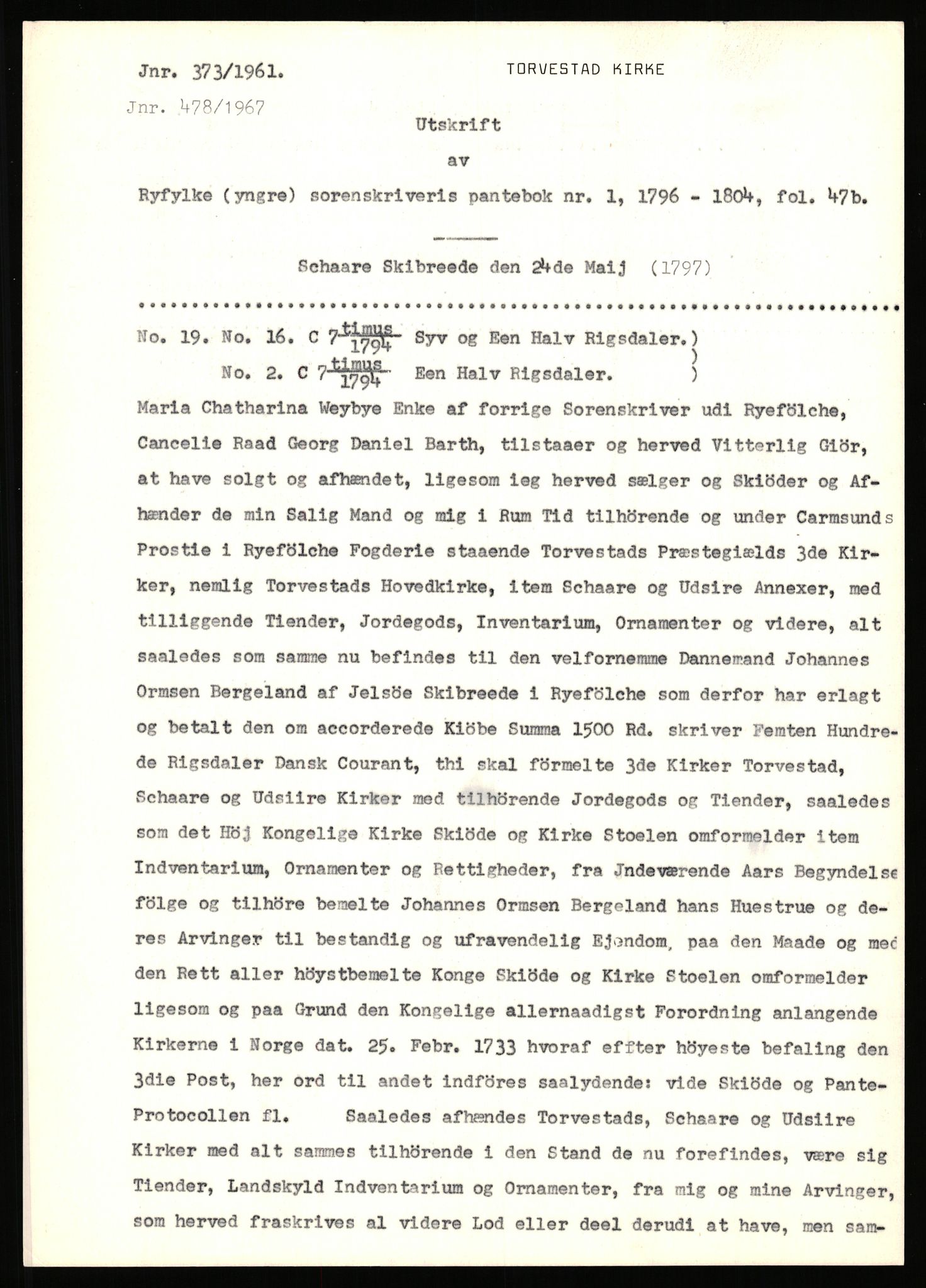 Statsarkivet i Stavanger, AV/SAST-A-101971/03/Y/Yj/L0088: Avskrifter sortert etter gårdsnavn: Todneim - Tuestad, 1750-1930, p. 438