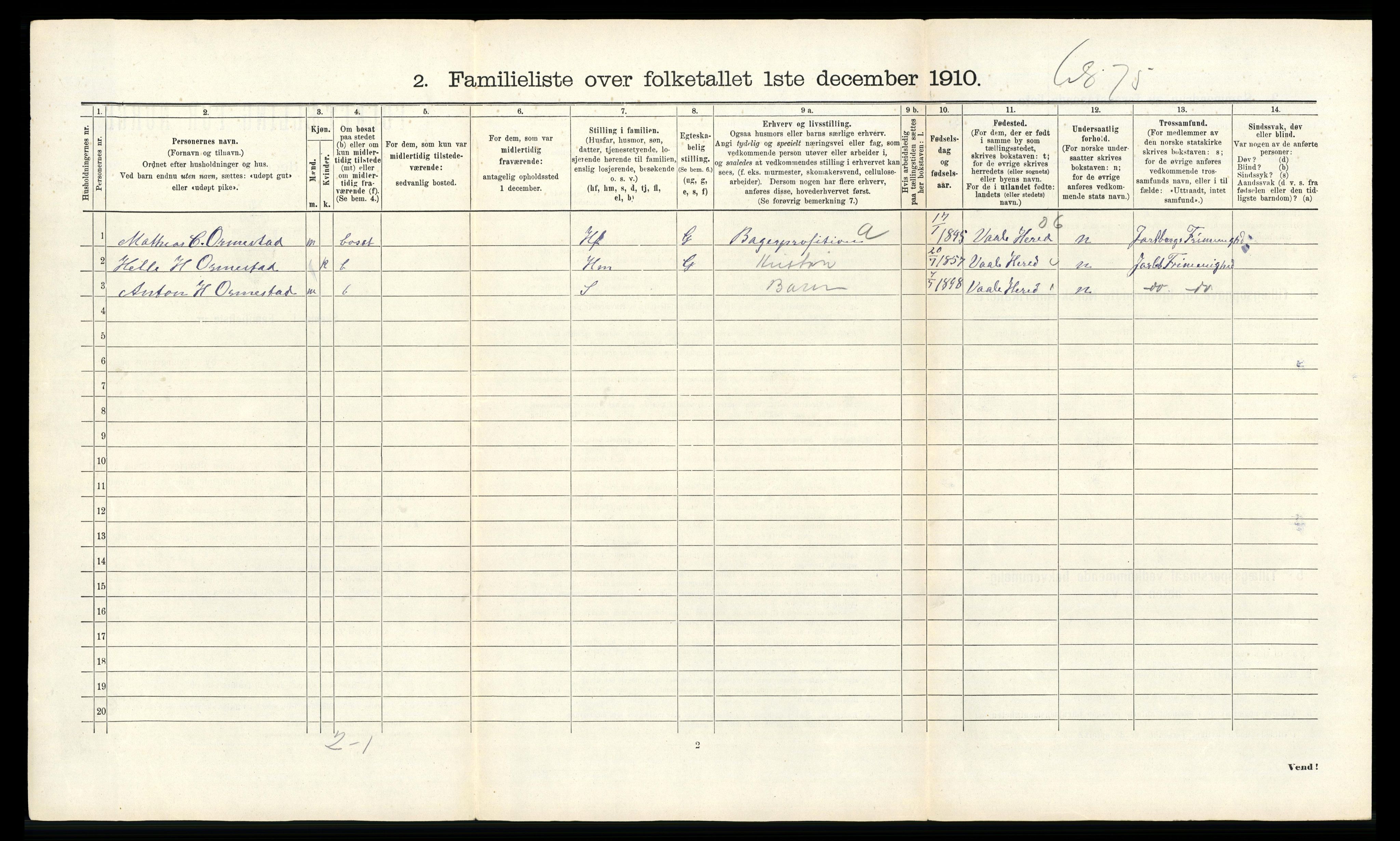 RA, 1910 census for Horten, 1910, p. 5779