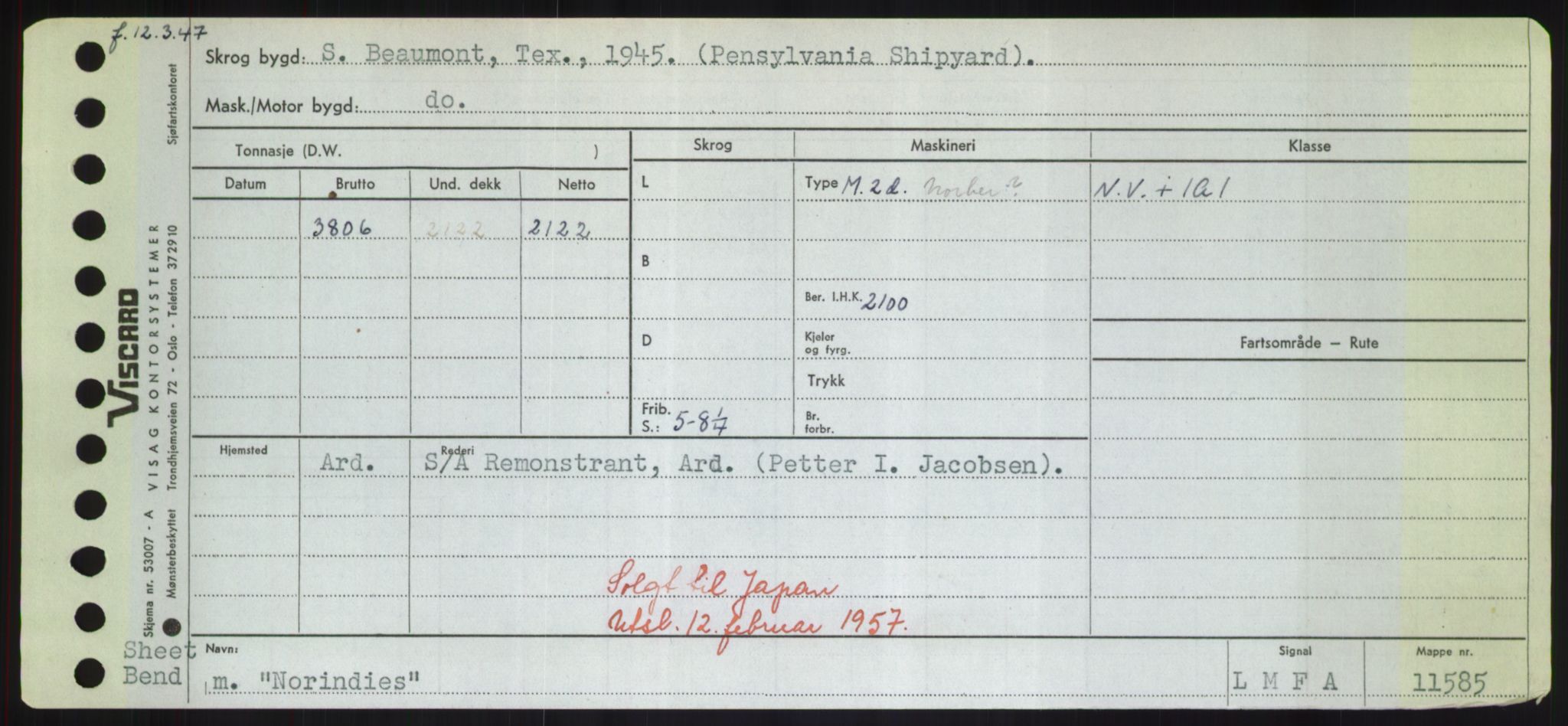 Sjøfartsdirektoratet med forløpere, Skipsmålingen, RA/S-1627/H/Hd/L0027: Fartøy, Norhop-Nør, p. 11